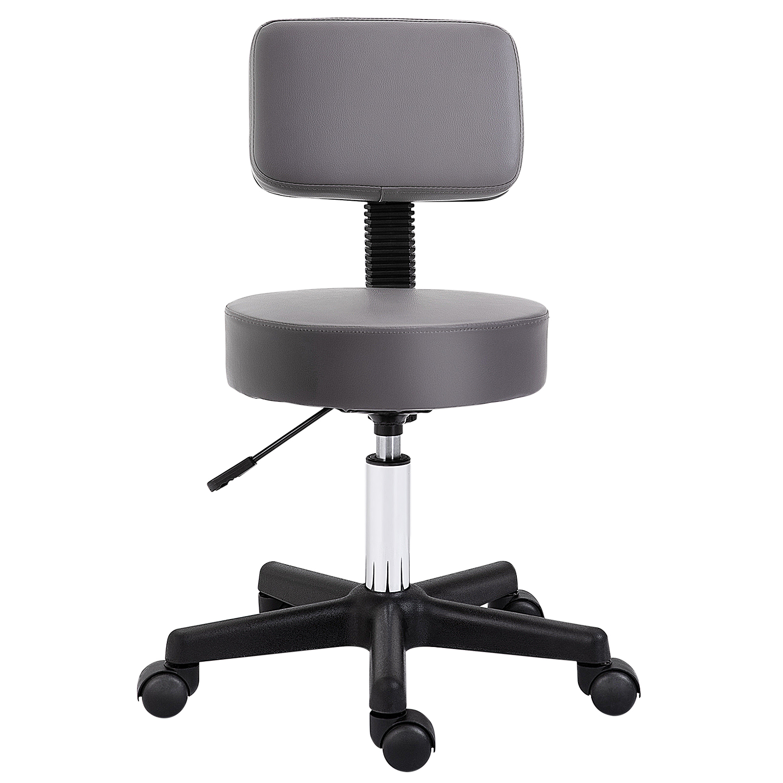 Salona taburete ar ritentiņiem, regulējams augstums, pelēka, Ø35 cm, 135 kg