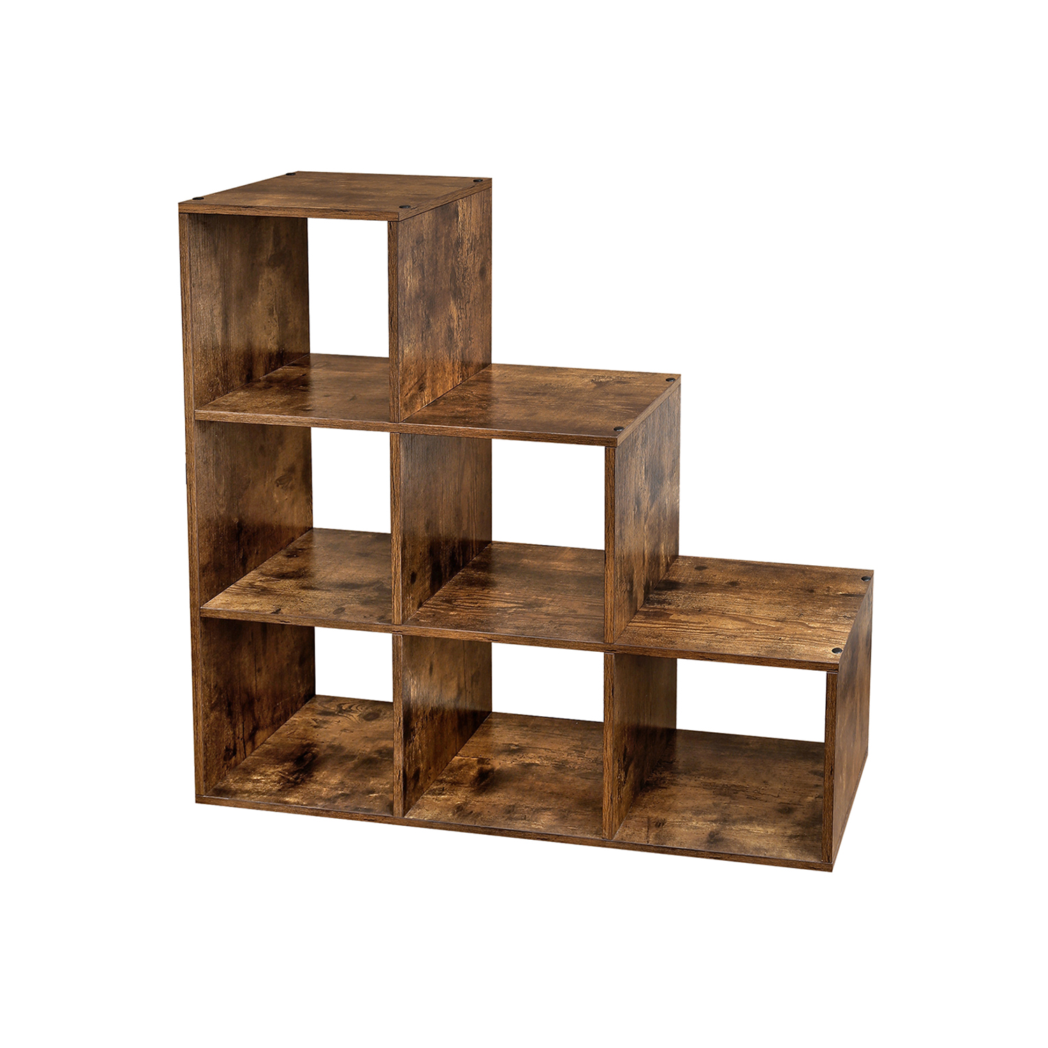 Grāmatu plaukts ar 6 kubiem, balts, skaidu plātne, 29 x 97,5 x 97,5 cm