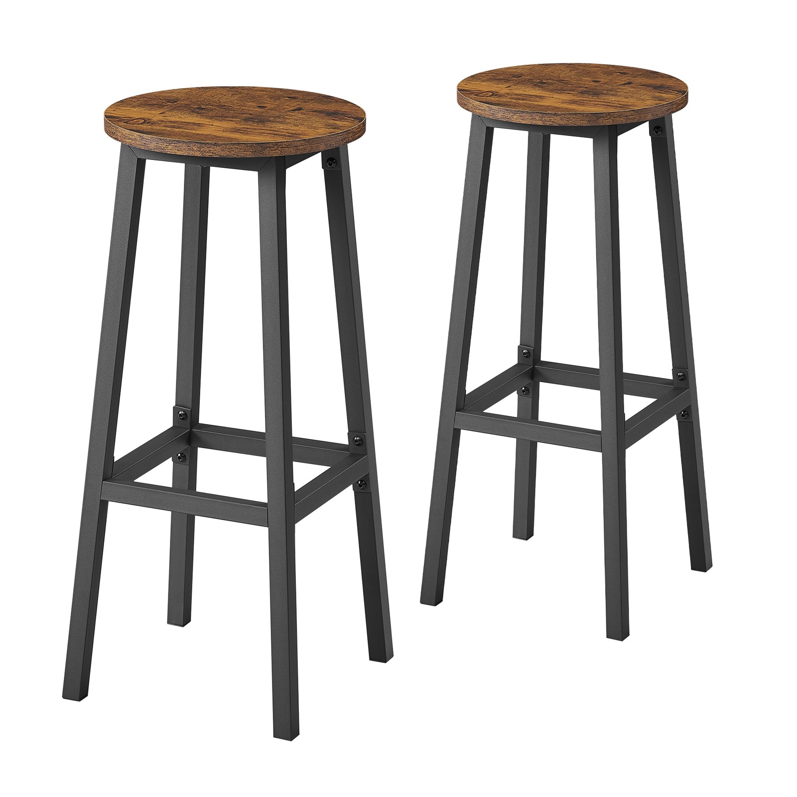 Baaripukid, 2 tk komplekt, pruun-must, teras ja puitlaastplaat, 65 cm