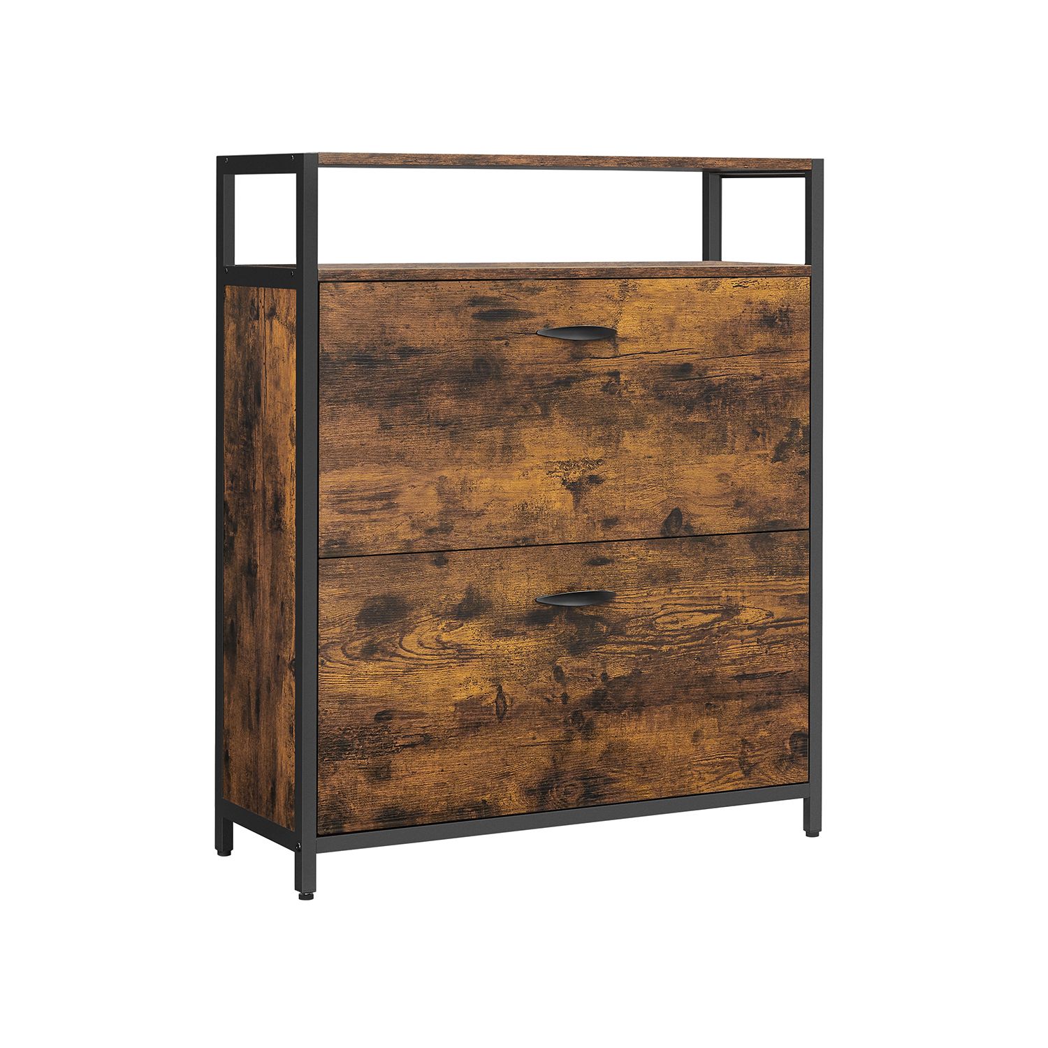 Jalatsikapp 2 klapiga, 80 x 30 x 95 cm, pruun ja must