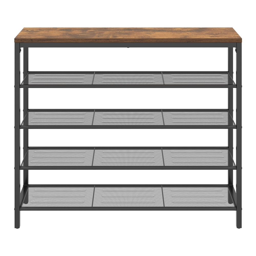 Metallist jalatsiriiul 4 võrktasapinna ja pealmise riiuliga, 100 x 30 x 92,5 cm