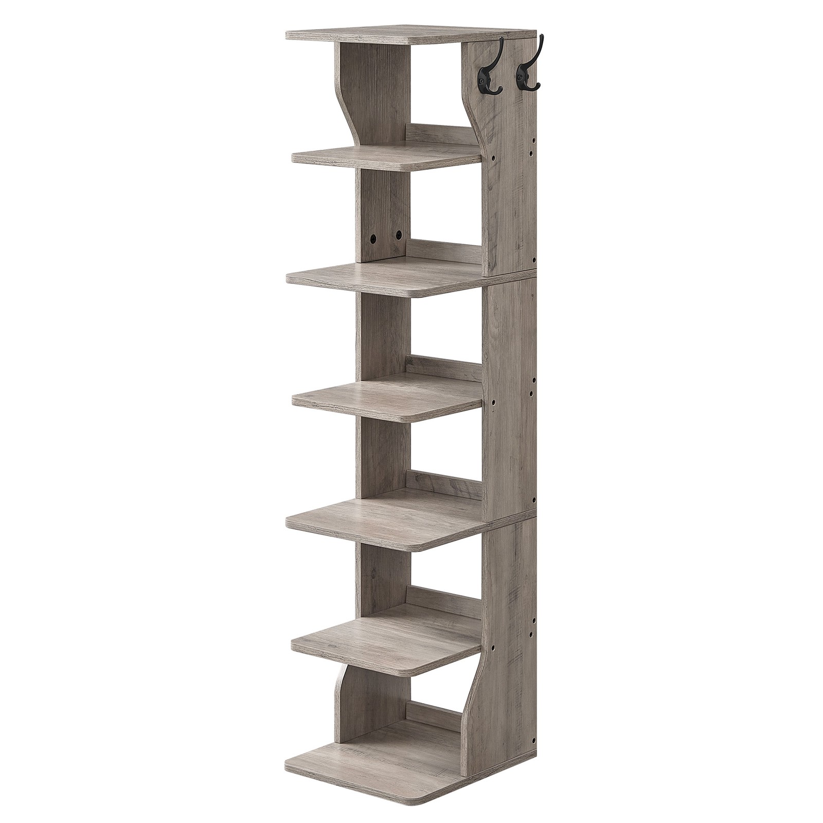 Kitsas jalanõuderiiul, 7 tasapinda, puitlaastplaadist, greige, 30 x 26,4 x 110,4 cm