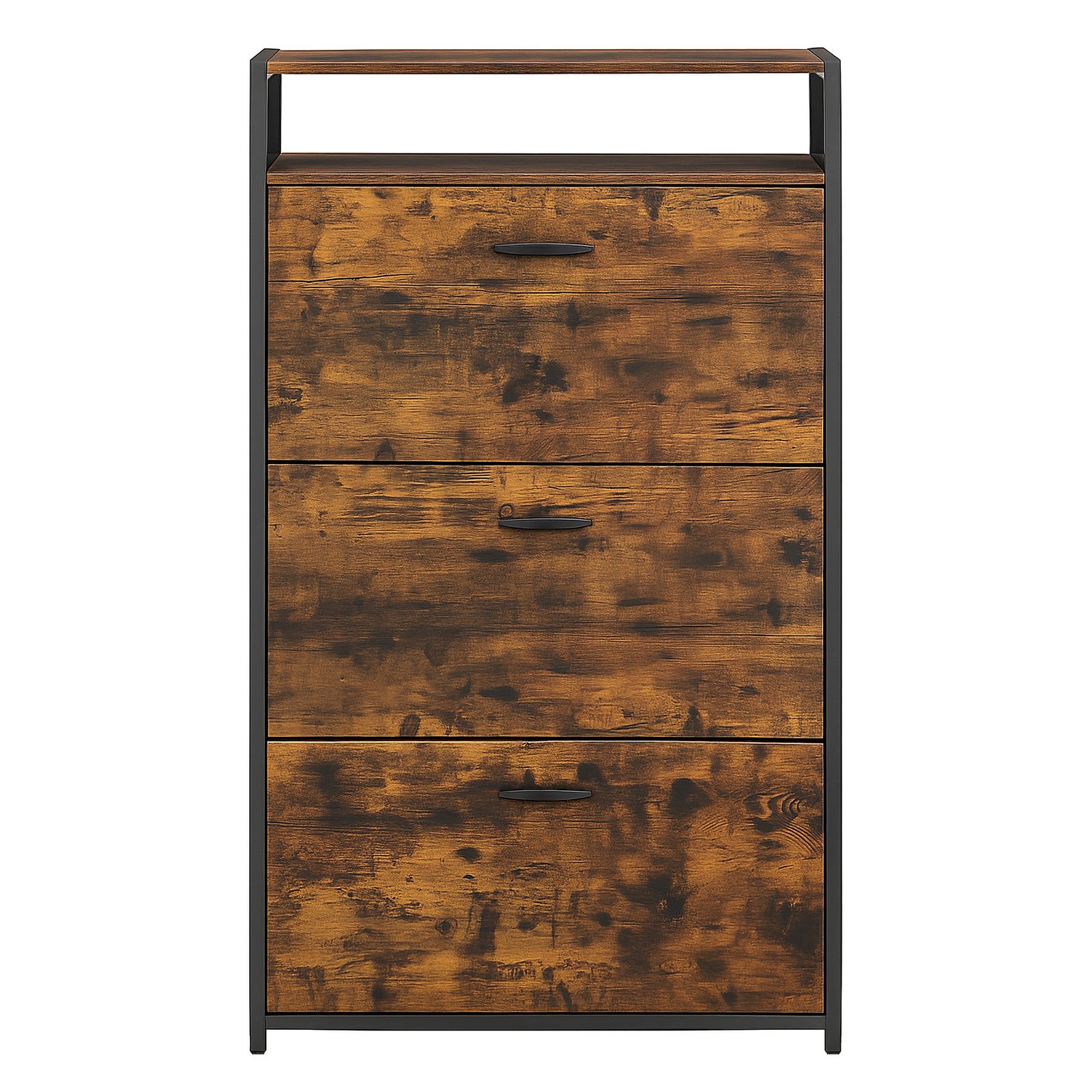 Jalatsikapp 3 allaklapitava sahtliga, 15–18 paarile, 80 x 30 x 130 cm, pruun-must