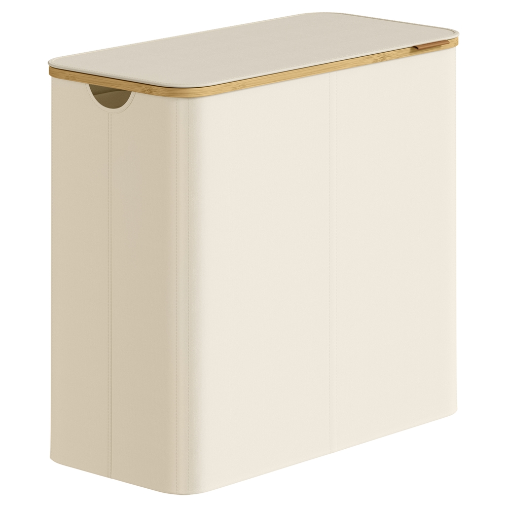 Veļas šķirošanas grozs ar 4 nodalījumiem, 150 l, ar vāku, balts, 78 x 38,5 x 70,5 cm - Image 2