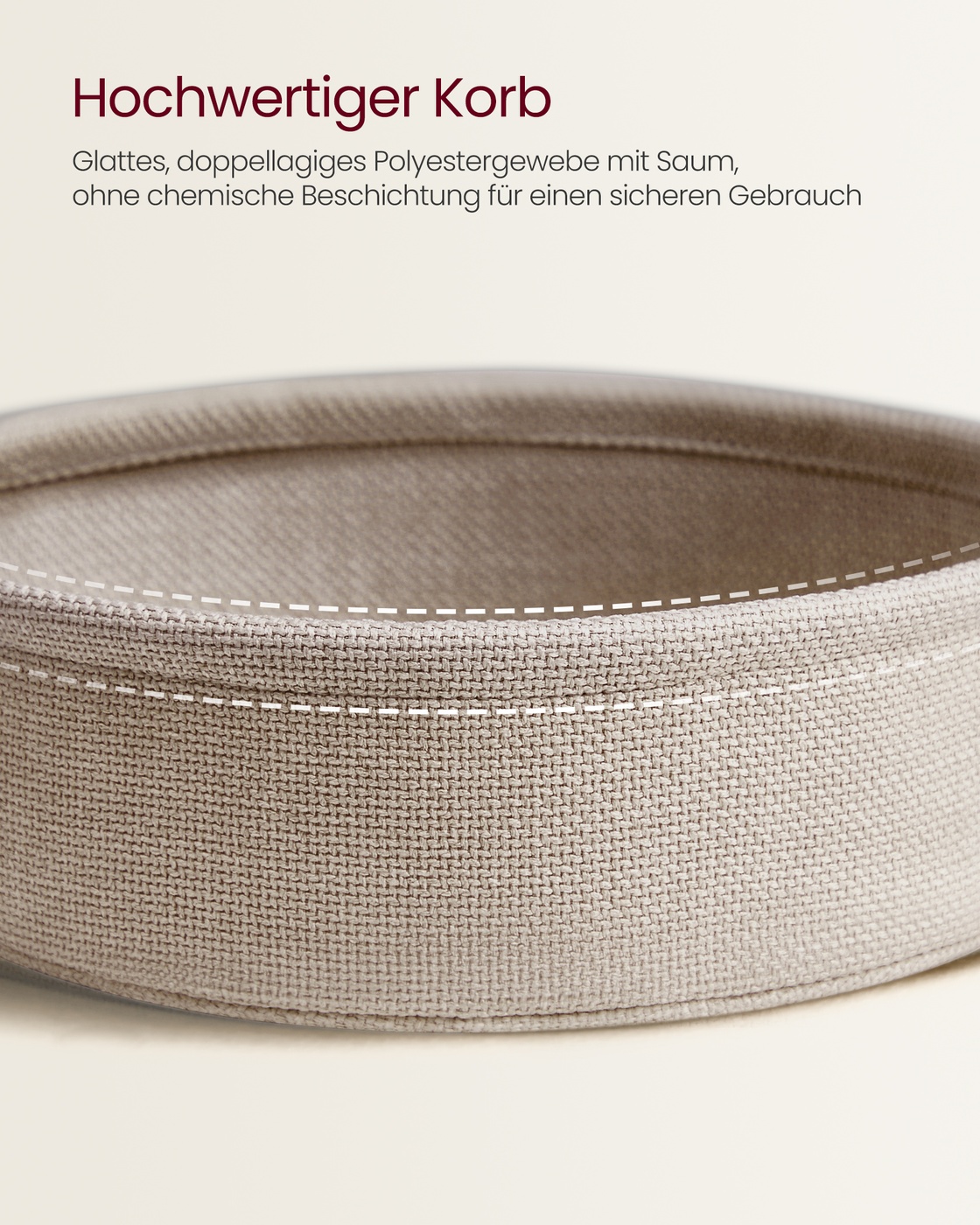 Ovāls kafijas galdiņš ar glabāšanas vietu un auduma grozu, 55 x 100 x 45,7 cm, balti brūns - Image 4