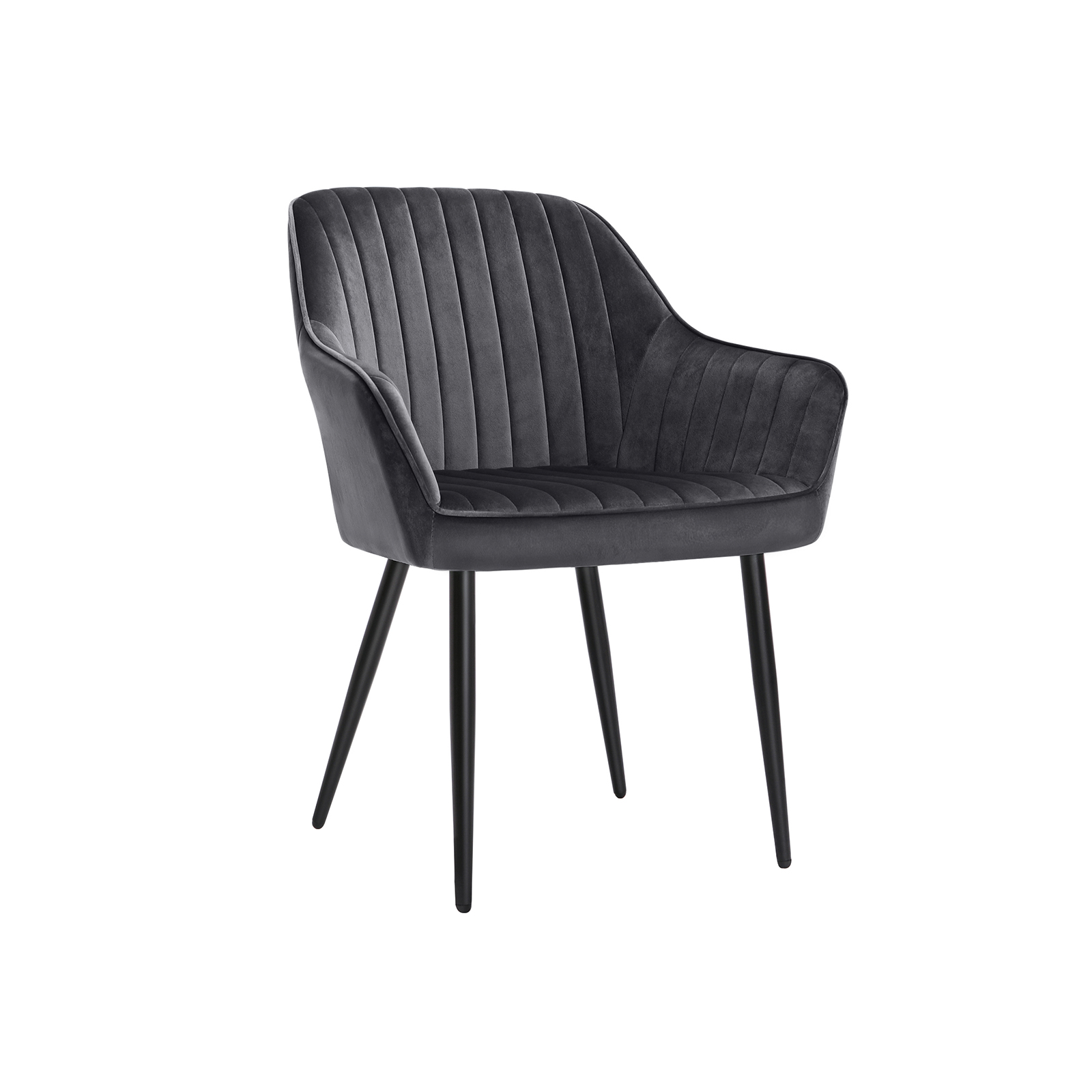 Ruokapöydän tuoli käsinojilla, harmaa, samettiverhoilu, metallijalat, 62,5 x 60 x 85 cm, 110 kg