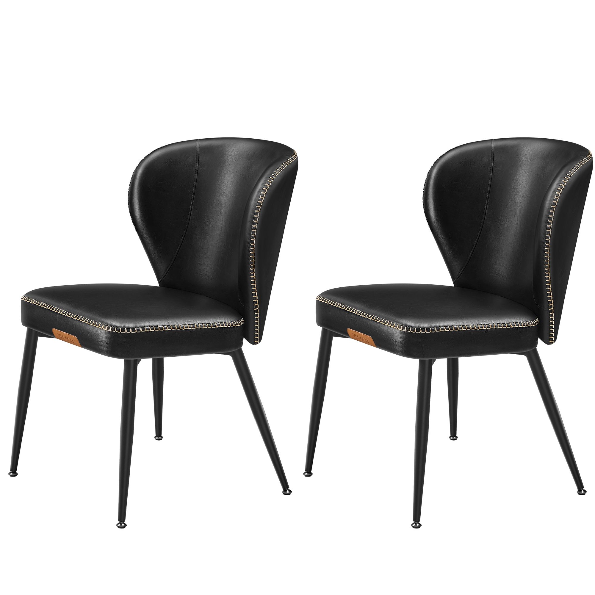Söögitoolid, 2 tk, kunstnahk, tindimustad, Mid-Century-Modern stiilis