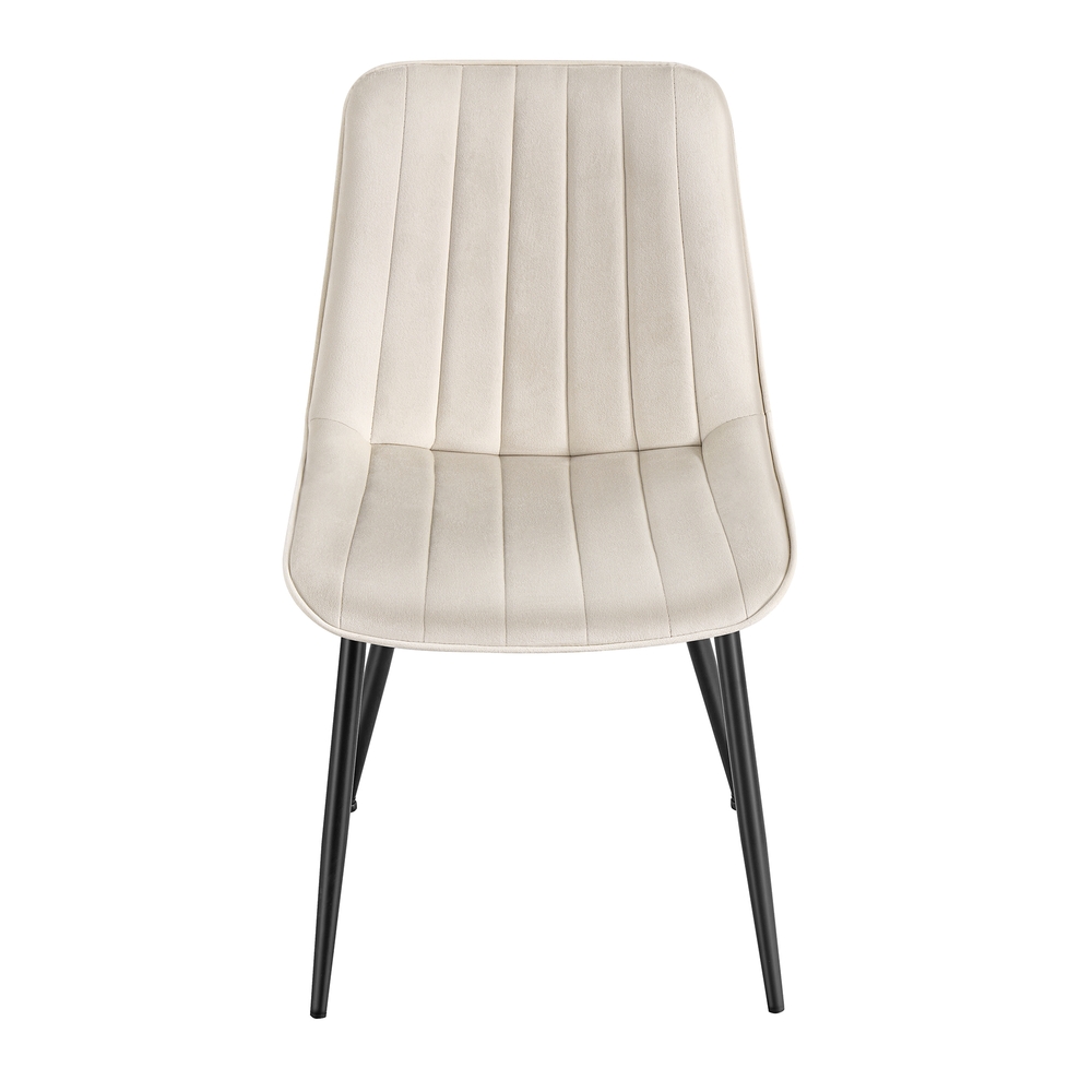 Ruokapöydän tuolit, 2 kpl, teräsjaloilla, 57 x 48 x 80 cm, beige-musta - Image 2