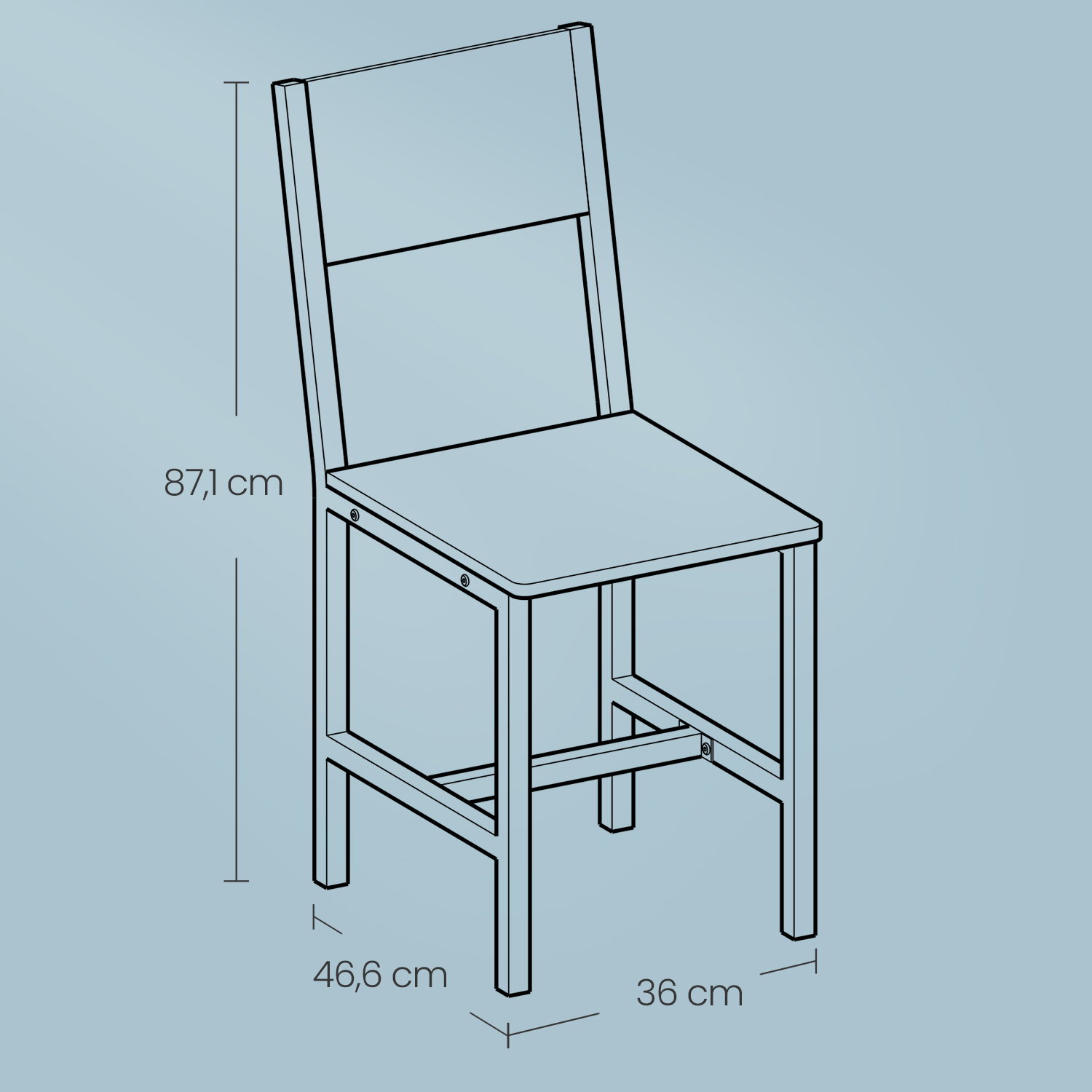 Ruokapöydän tuolit, 2 kpl, antrasiitinharmaa ja musta, teräsrunko, 36 x 46,6 x 87,1 cm - Image 5