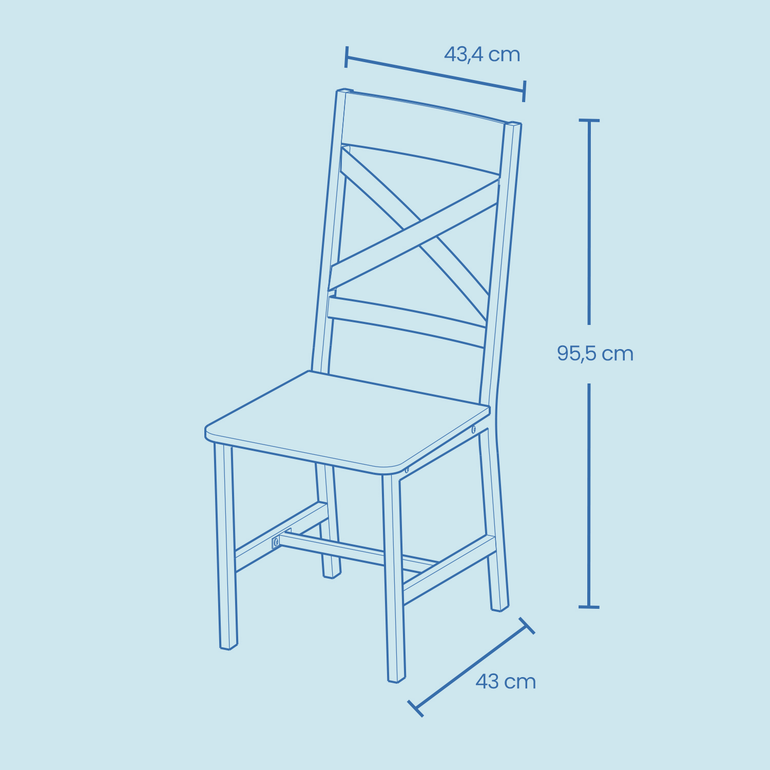 Ēdamistabas krēsli, 2 gab. komplekts, industriāls stils, skaidu plātne un tērauds, 43,4 x 43 x 95,5 cm - Image 6