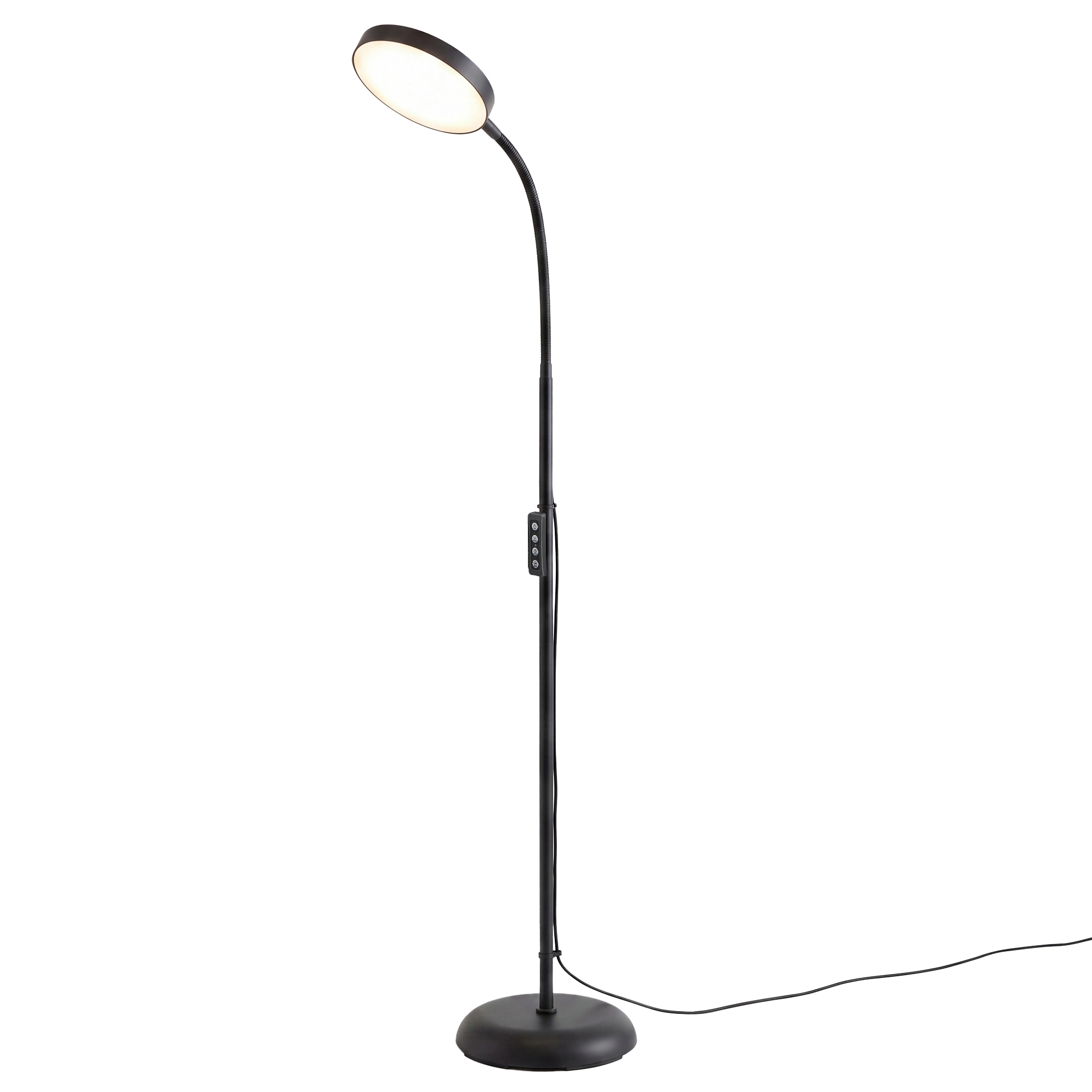 Põrandalamp LED-valgusega, hämardatav ja 360° pööratav, 22 x 22 x 170 cm, must