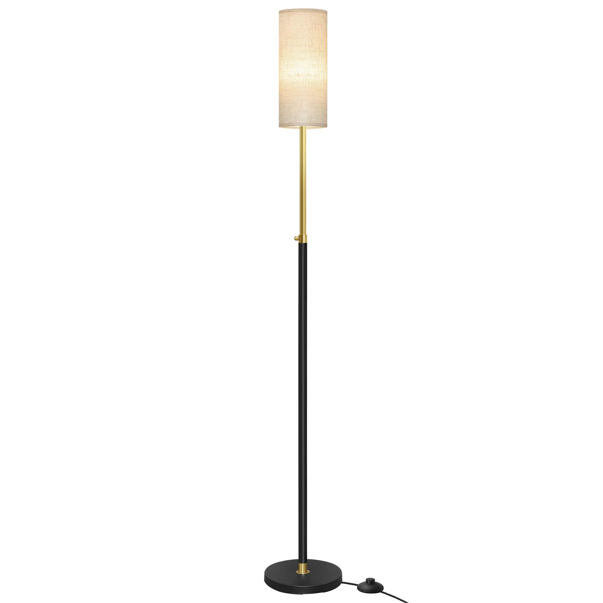 Reguleeritava kõrgusega põrandalamp, 25 x 25 x 148 cm, E27 sokkel, mattmust