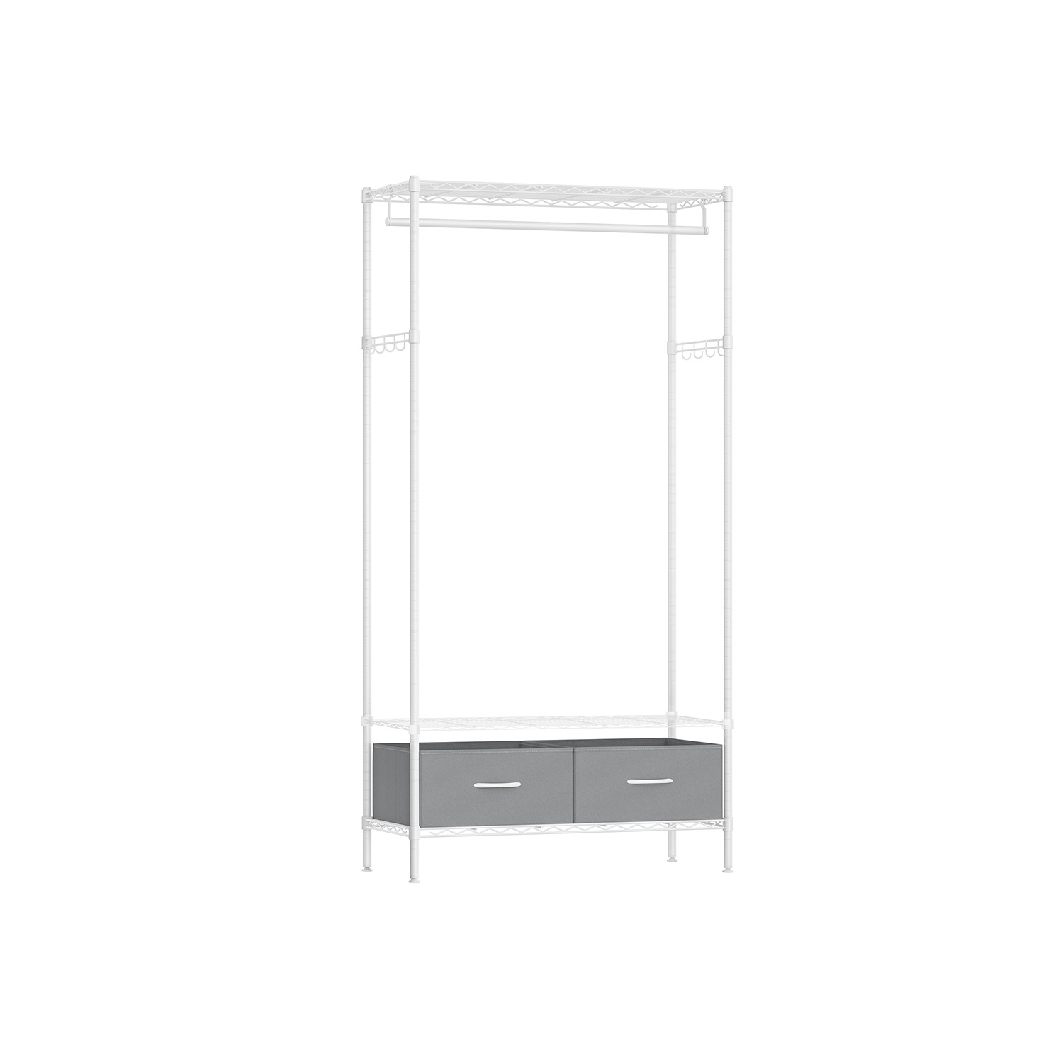 Riidestange 2 sahtliga, terasest, 40 x 90 x 180 cm, valge/hallikaspruun