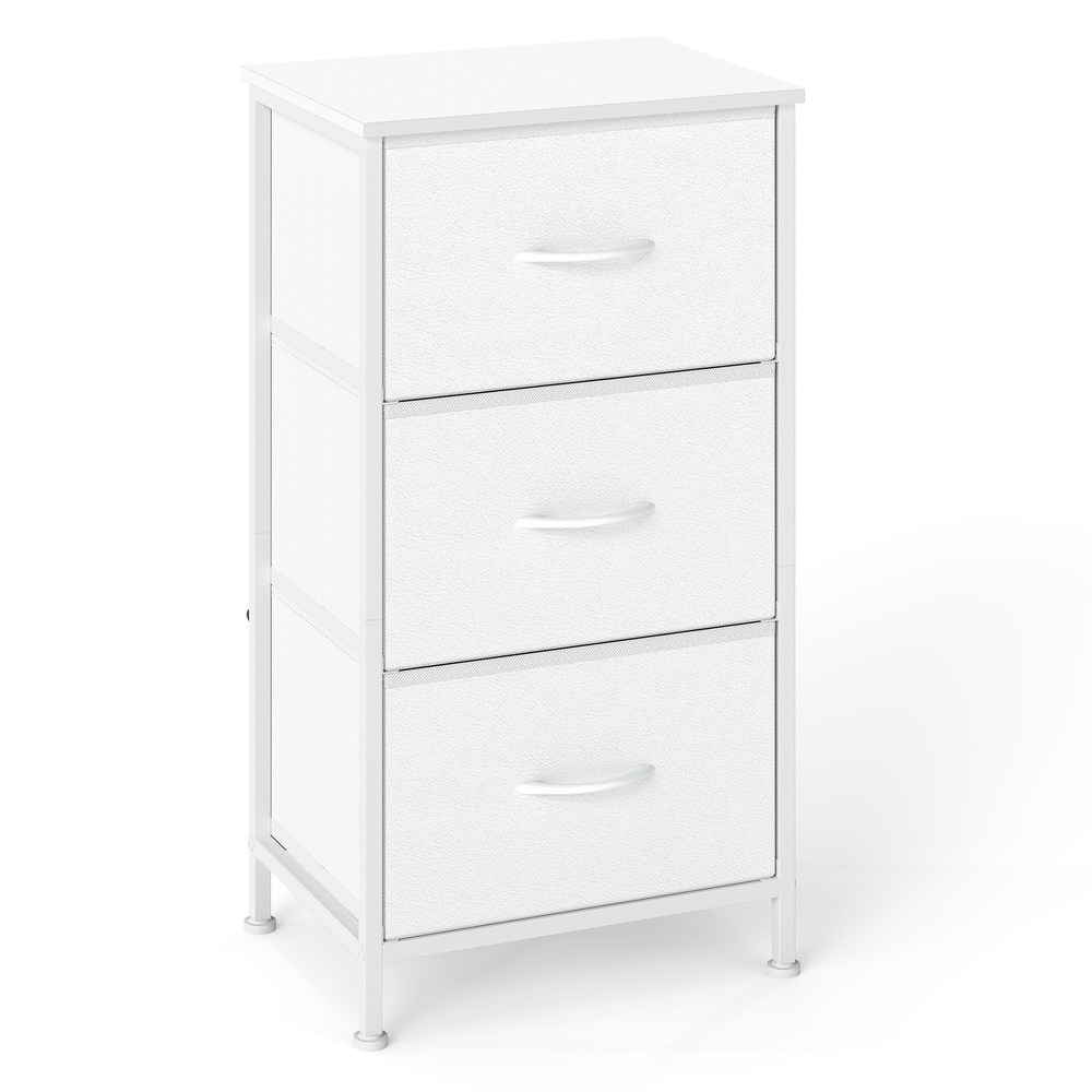 Valge hoiukapp 4 kangassahtliga, MDF ja teras, 30 x 39,6 x 73,7 cm
