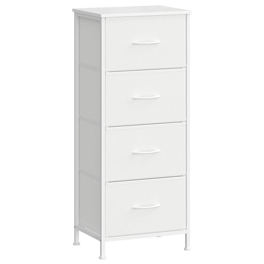 Hoiukapp 4 kangassahtliga, valge, MDF ja teras, 30 x 39,6 x 95,2 cm