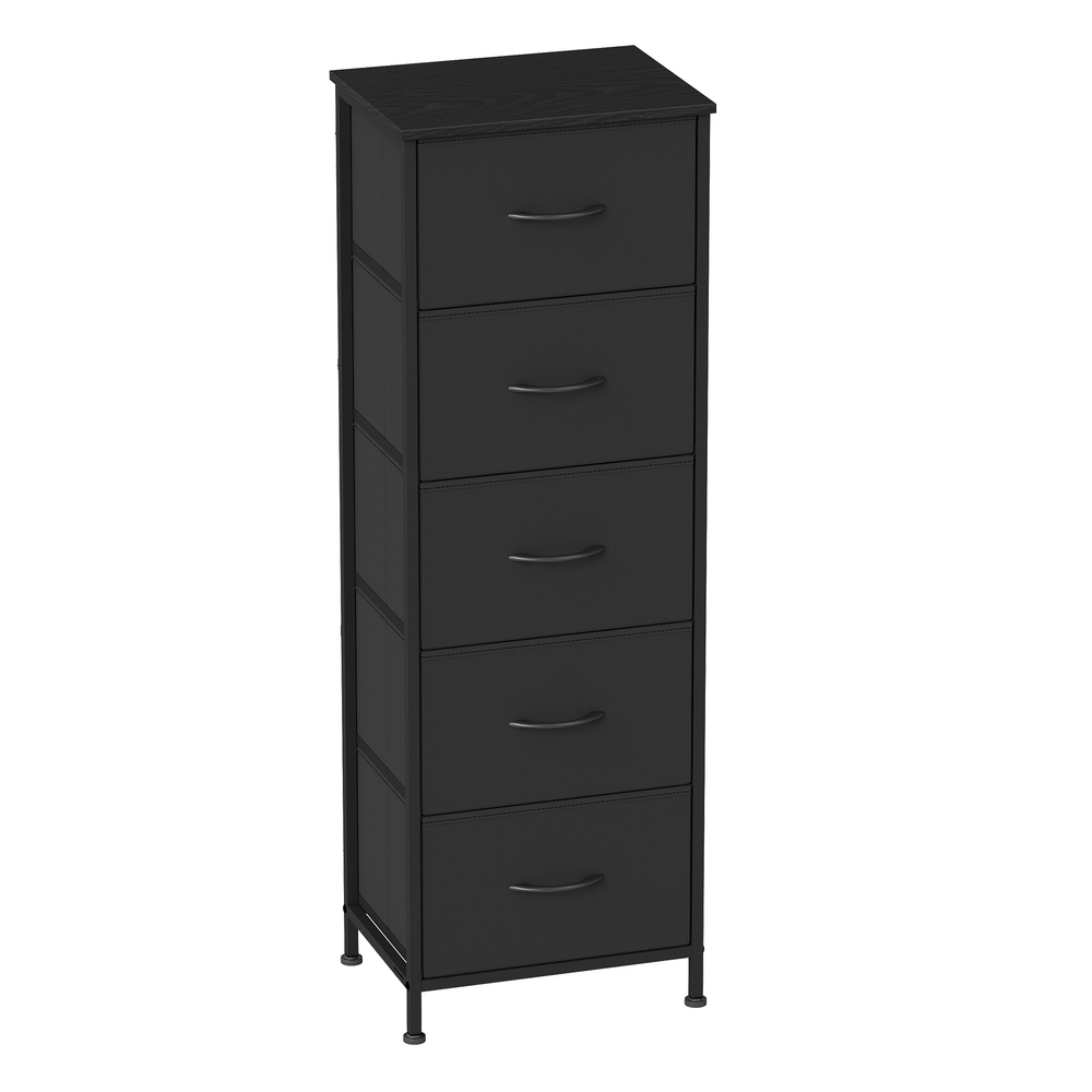 Komoda su 4 medžiaginiais stalčiais, plienas ir MDF, 30 x 39,6 x 116,7 cm