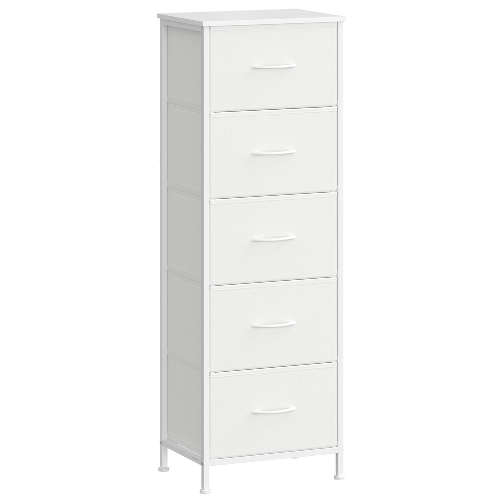 Hoiukapp 4 kangassahtliga, valge, MDF ja teras, 30 x 39,6 x 116,7 cm