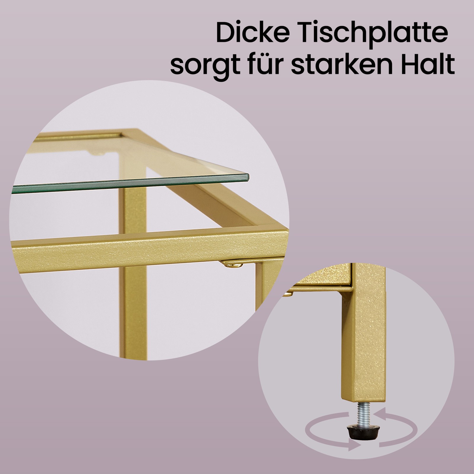 Konsolinis staliukas iš grūdinto stiklo ir plieno, auksinės spalvos, 35 x 100 x 80 cm - Image 5