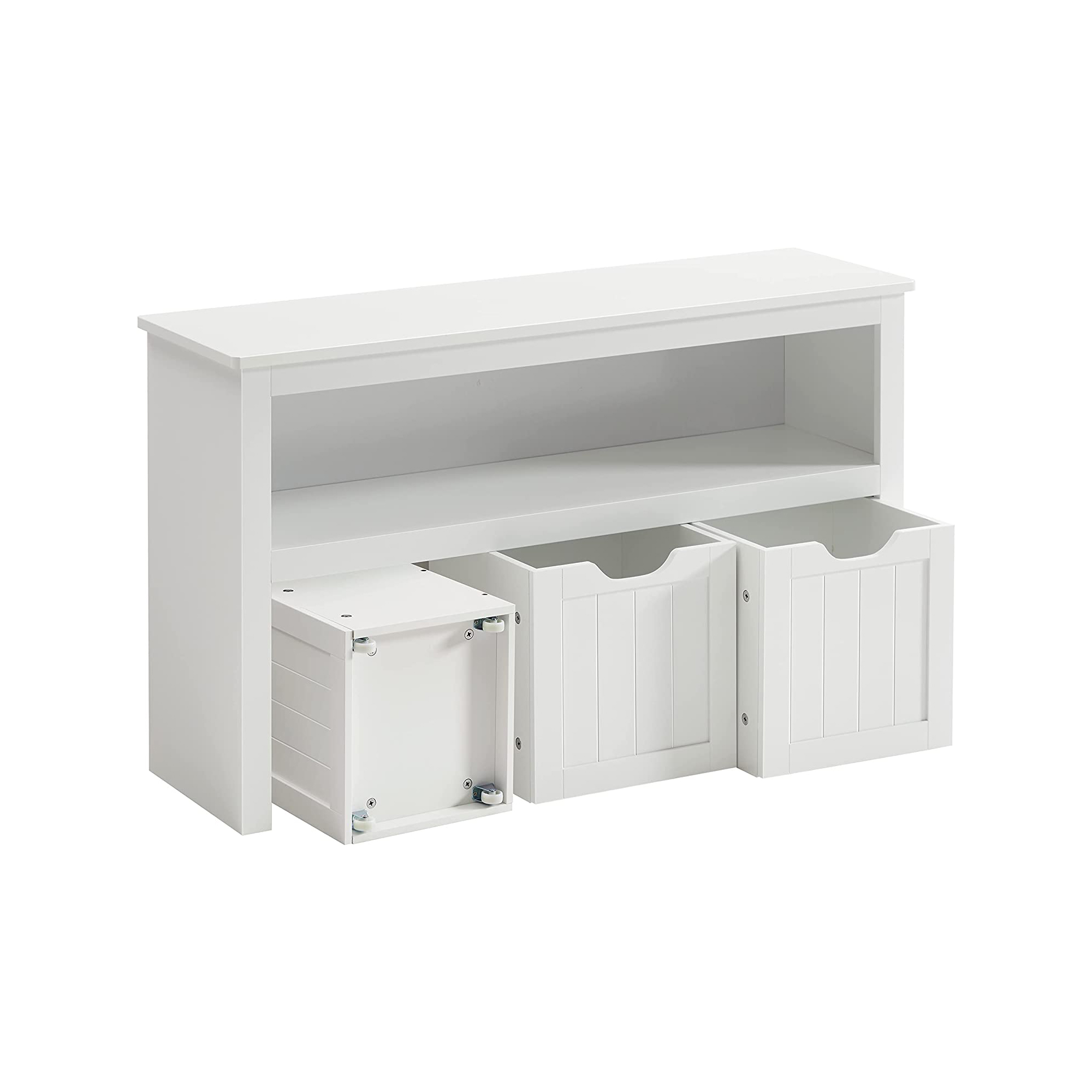 Laste mänguasjade hoiukapp, valge, MDF, 102 x 30 x 60 cm