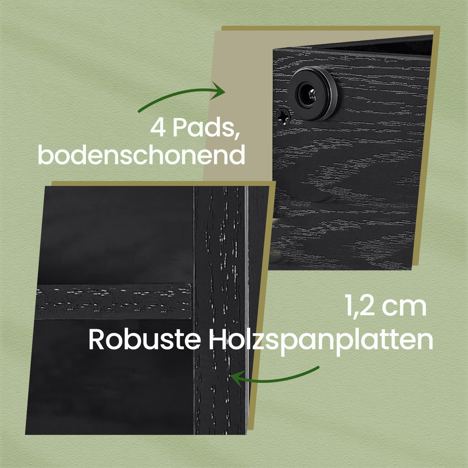 Apavu sols ar sēdvietu, 9 nodalījumi, regulējami plaukti, melns, 30,1 x 104,1 x 48,1 cm - Image 3