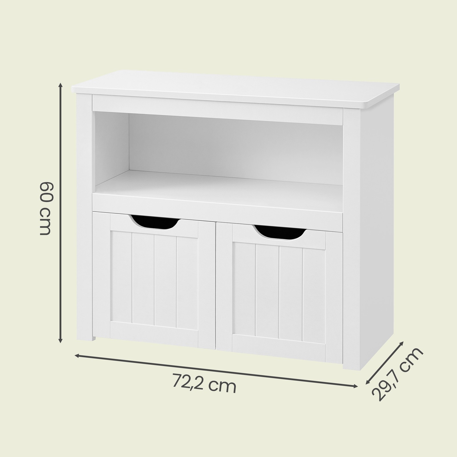 Rotaļlietu uzglabāšanas skapis ar riteņiem, balts, MDF un skaidu plātne, 29,7 x 72,2 x 60 cm - Image 3