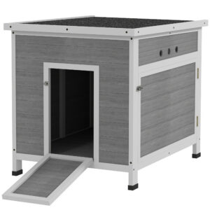 Pardimaja puidust asfalttkatusega, helehall, 63 x 82 x 76 cm
