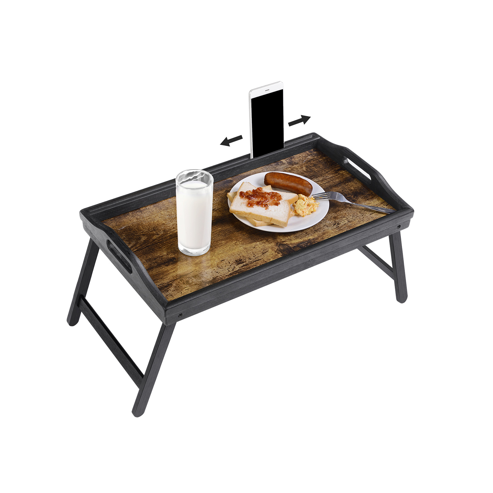 Voodialus kokkuklapitavate jalgadega, bambus ja MDF, 50 x 30 x 26 cm, pruun - Image 7