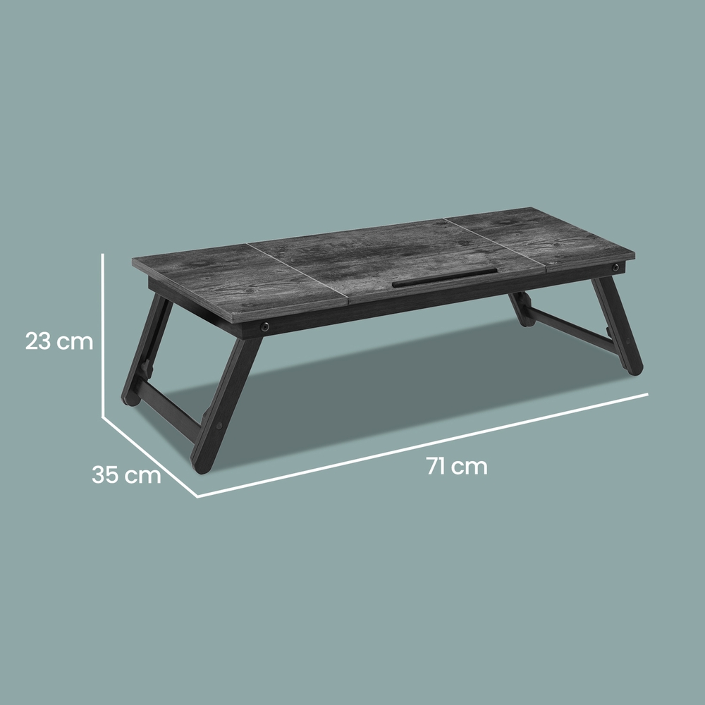 Kannettavan tietokoneen teline sänkyyn ja sohvalle, taitettavat jalat, 71 x 35 x 23 cm, ruskea - Image 6