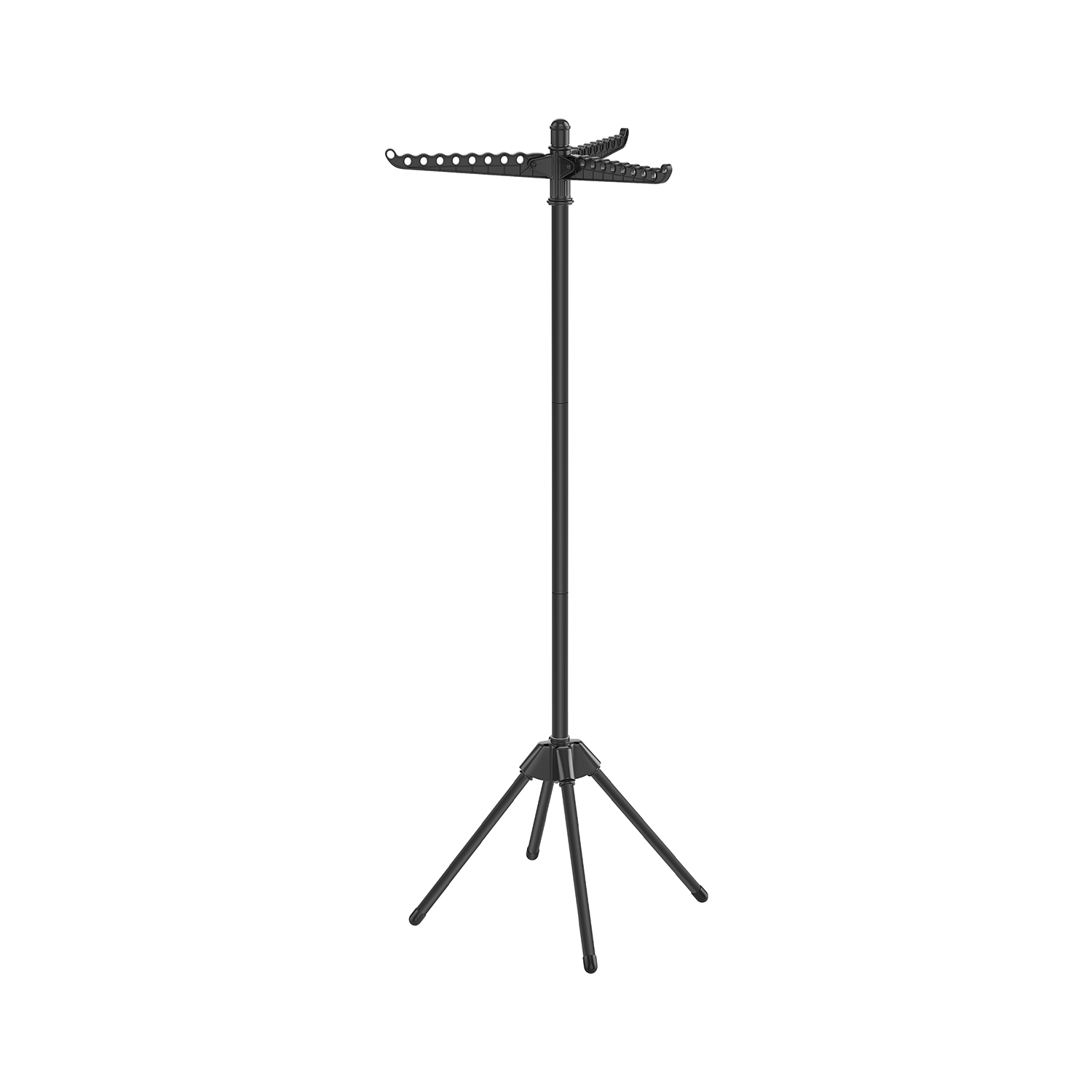 Veļas žāvētājs ar 3 grozāmām daļām, 4 kājām, melns, 65 x 65 x 150 cm