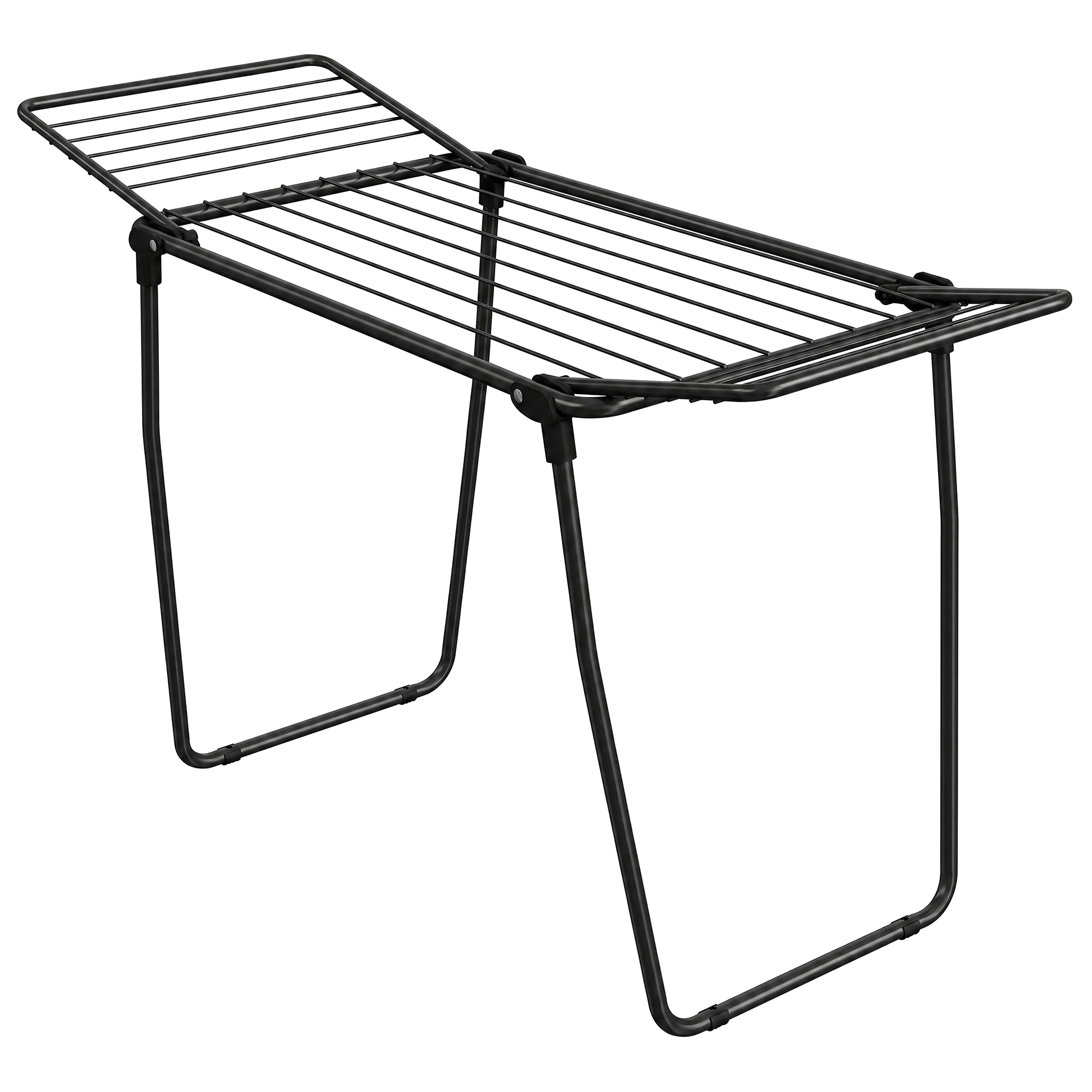 Kokkupandav pesukuivatusrest, must, 158 x 53 x 93 cm, teras ja plast