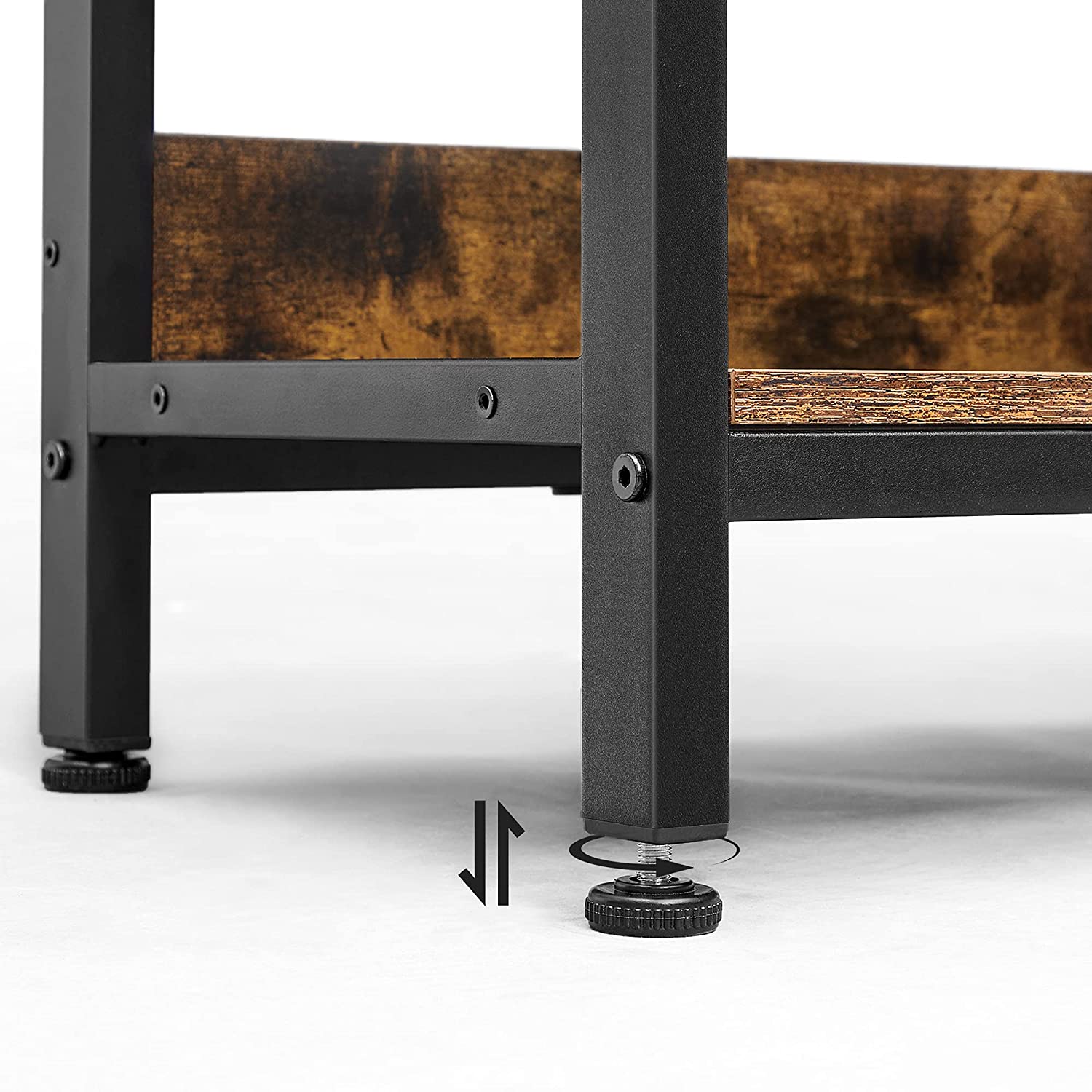 Kirjahylly 6 lokerolla, 120 x 33 x 80 cm, lastulevyä ja terästä, ruskea-musta - Image 6