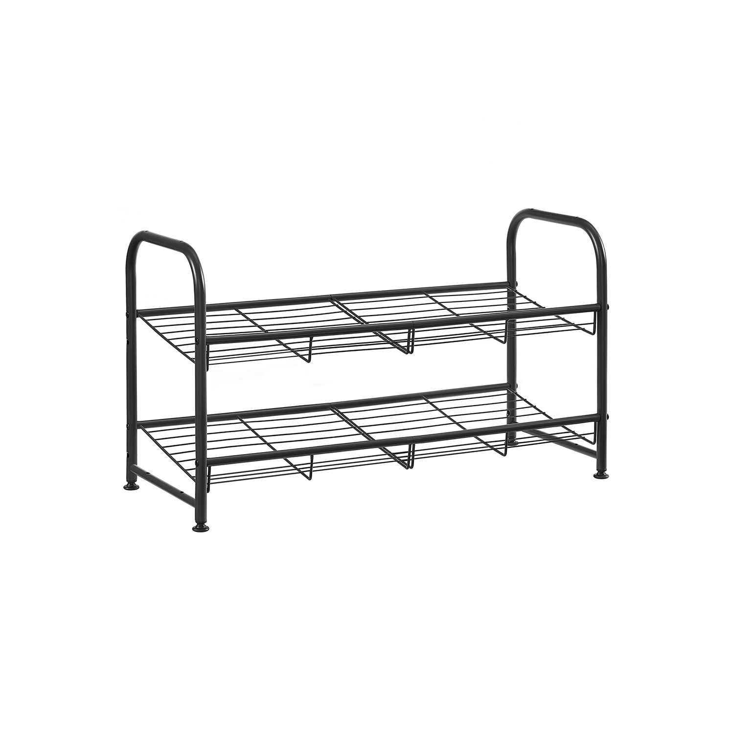Metallist jalatsiriiul 2 riiulitasandiga, must, teras, 68,5 x 27,5 x 37 cm, kuni 8 paari