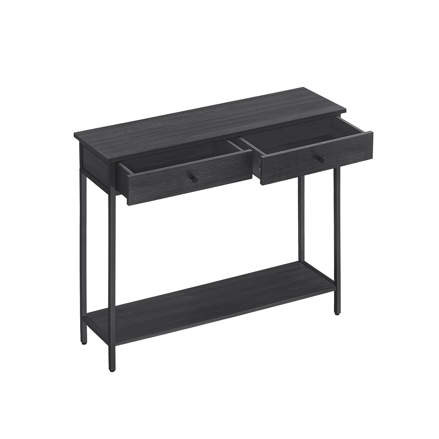 Konsoollaud 2 sahtliga, 30 x 100 x 80 cm, antratsiithall, must