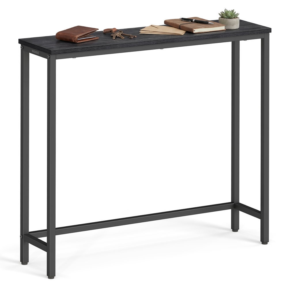 Konsoollaud 20 x 80 x 81,2 cm, teras ja puitlaastplaat, antratsiithall, must