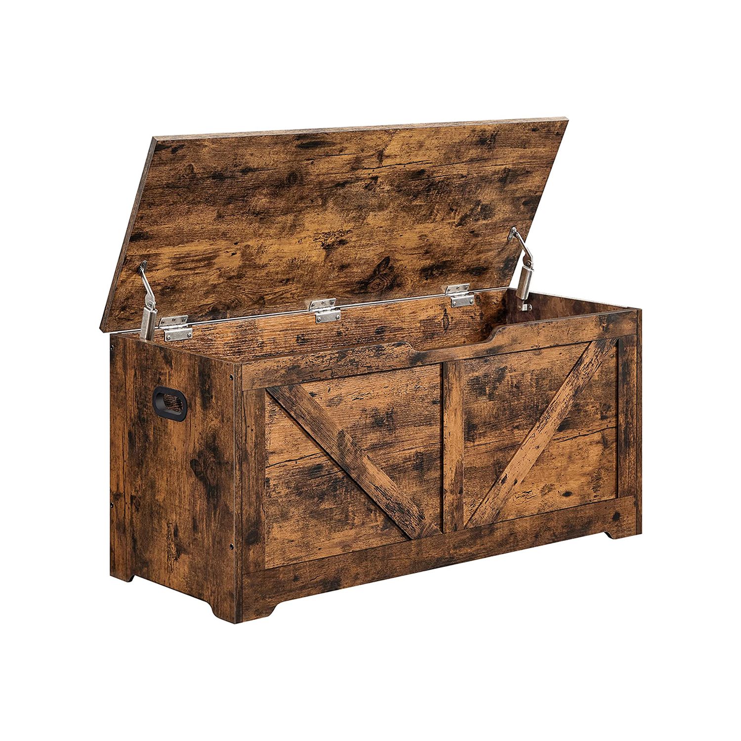 Säilytyspenkki istuimella, vintageruskea, lastulevy, 100 x 40 x 46 cm