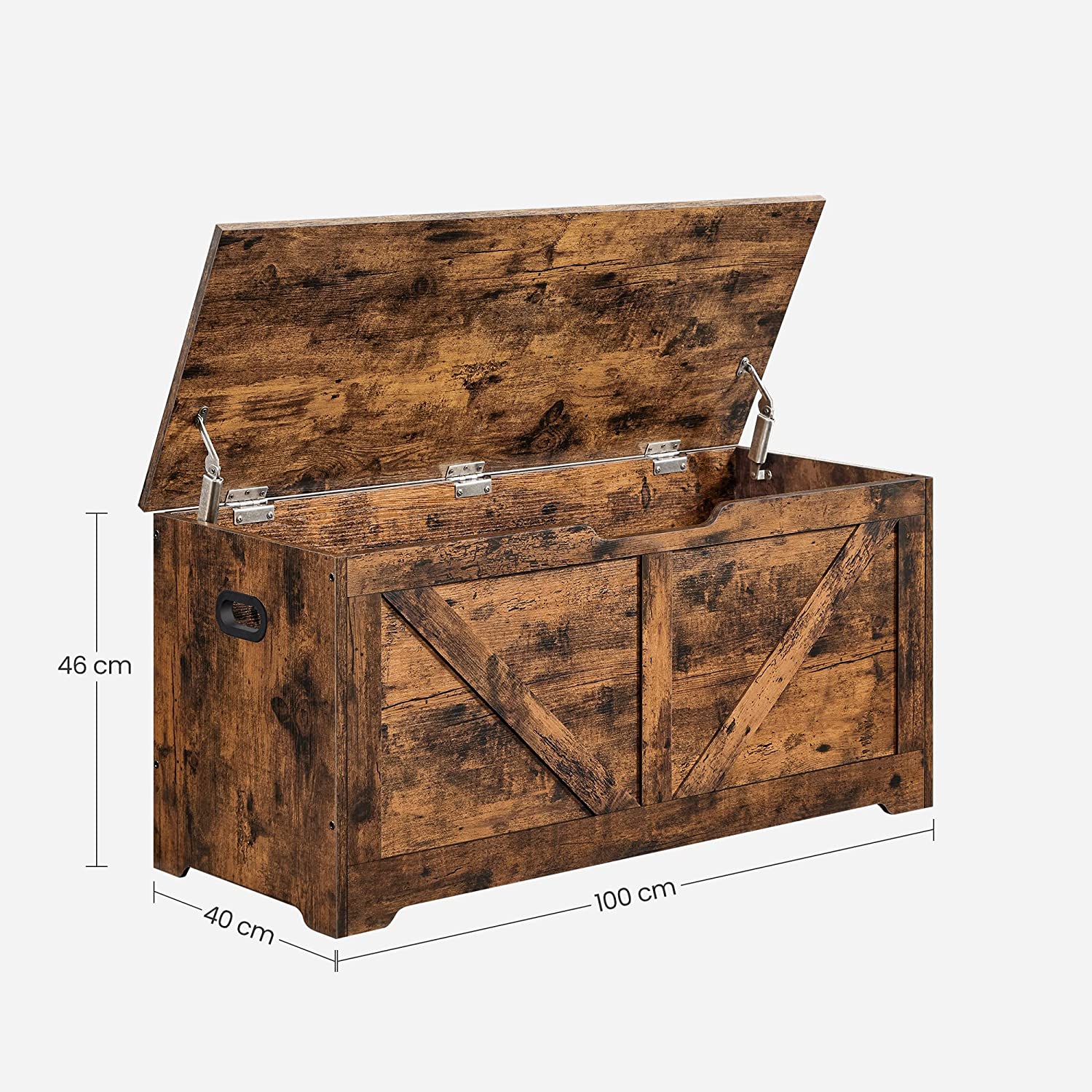 Uzglabāšanas sols ar sēdvietu, vintage brūns, skaidu plātne, 100 x 40 x 46 cm - Image 9