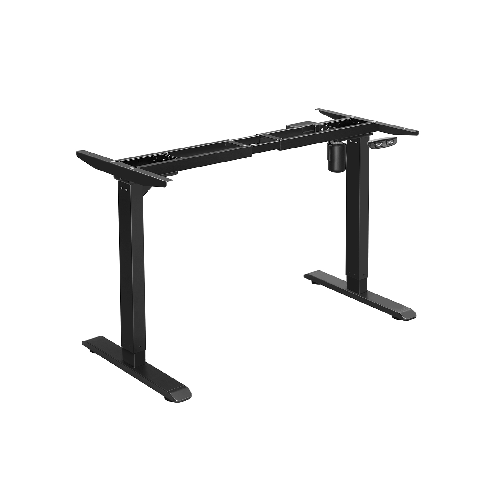 Elektriliselt reguleeritava kõrgusega lauaraam, teras, must, 115-147 x 60 x 71-112 cm