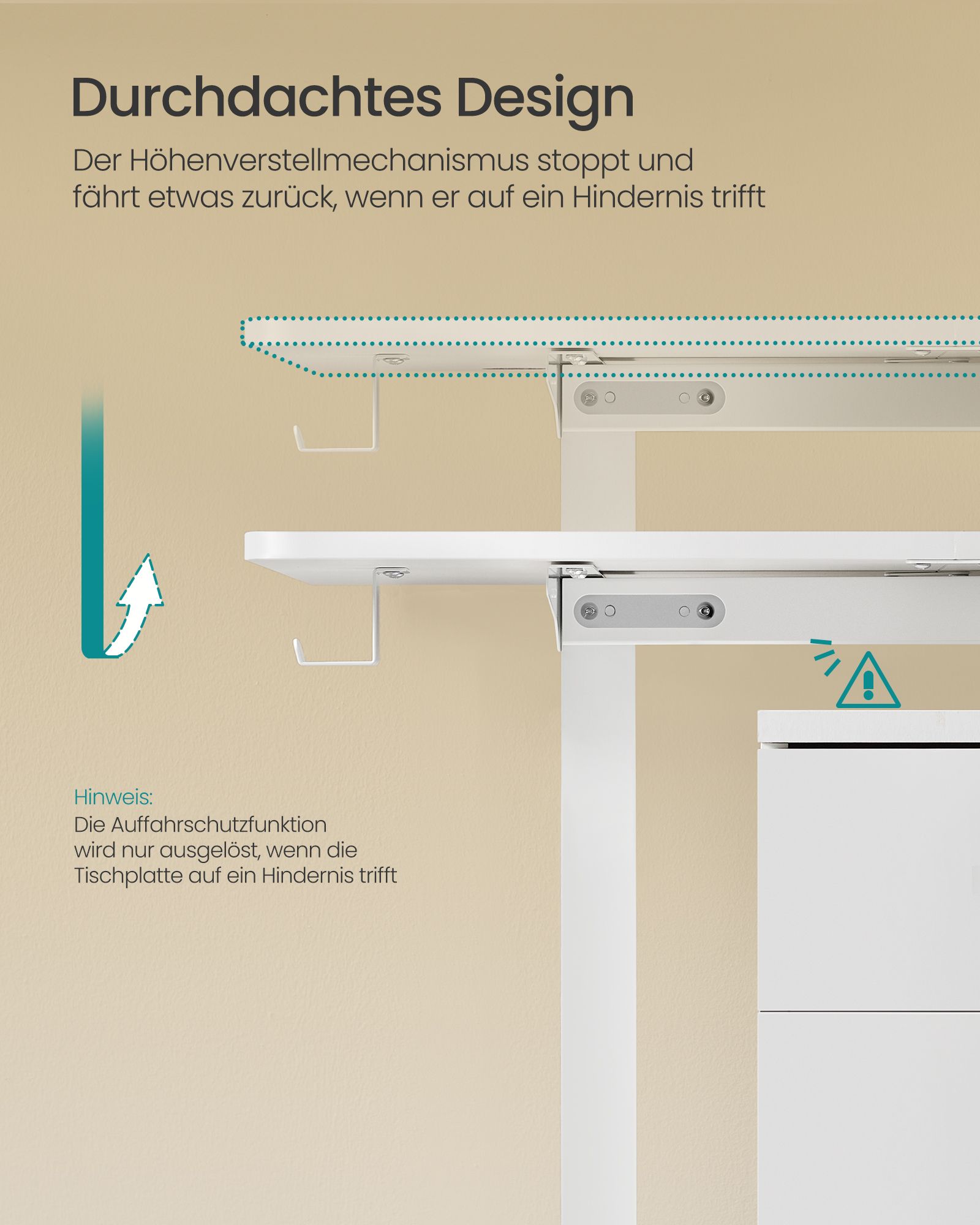Elektra reguliuojamo aukščio rašomasis stalas, 60 x 140 x 72–120 cm, baltas - Image 6