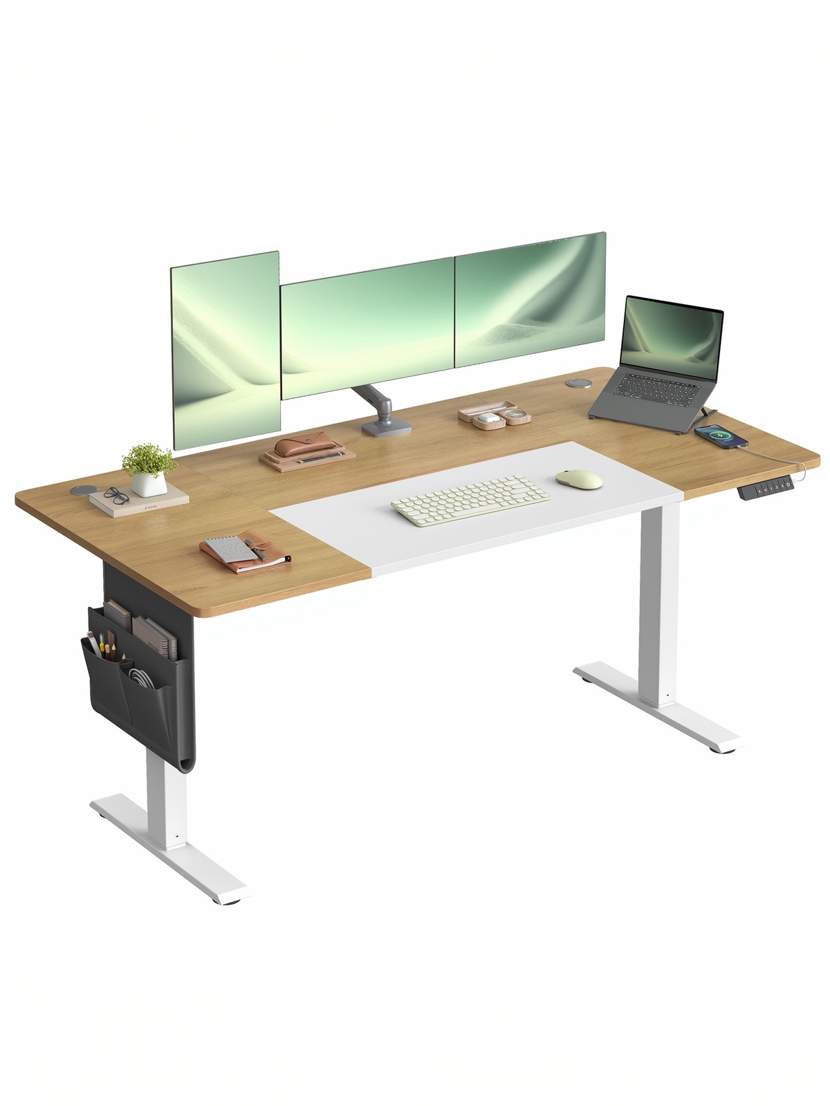 Elektrinis reguliuojamo aukščio rašomasis stalas, 160,1 x 70,1 cm, 72,1–120,1 cm - Image 2