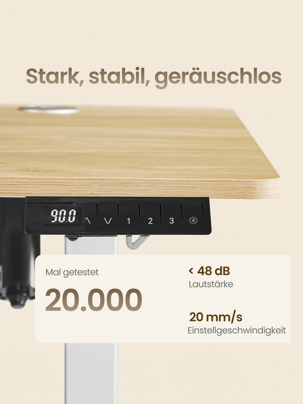 Elektrinis reguliuojamo aukščio rašomasis stalas, 160,1 x 70,1 cm, 72,1–120,1 cm - Image 5