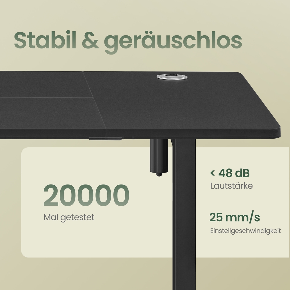 Elektriski regulējams rakstāmgalds, 160,1 x 70,1 cm, melns - Image 5