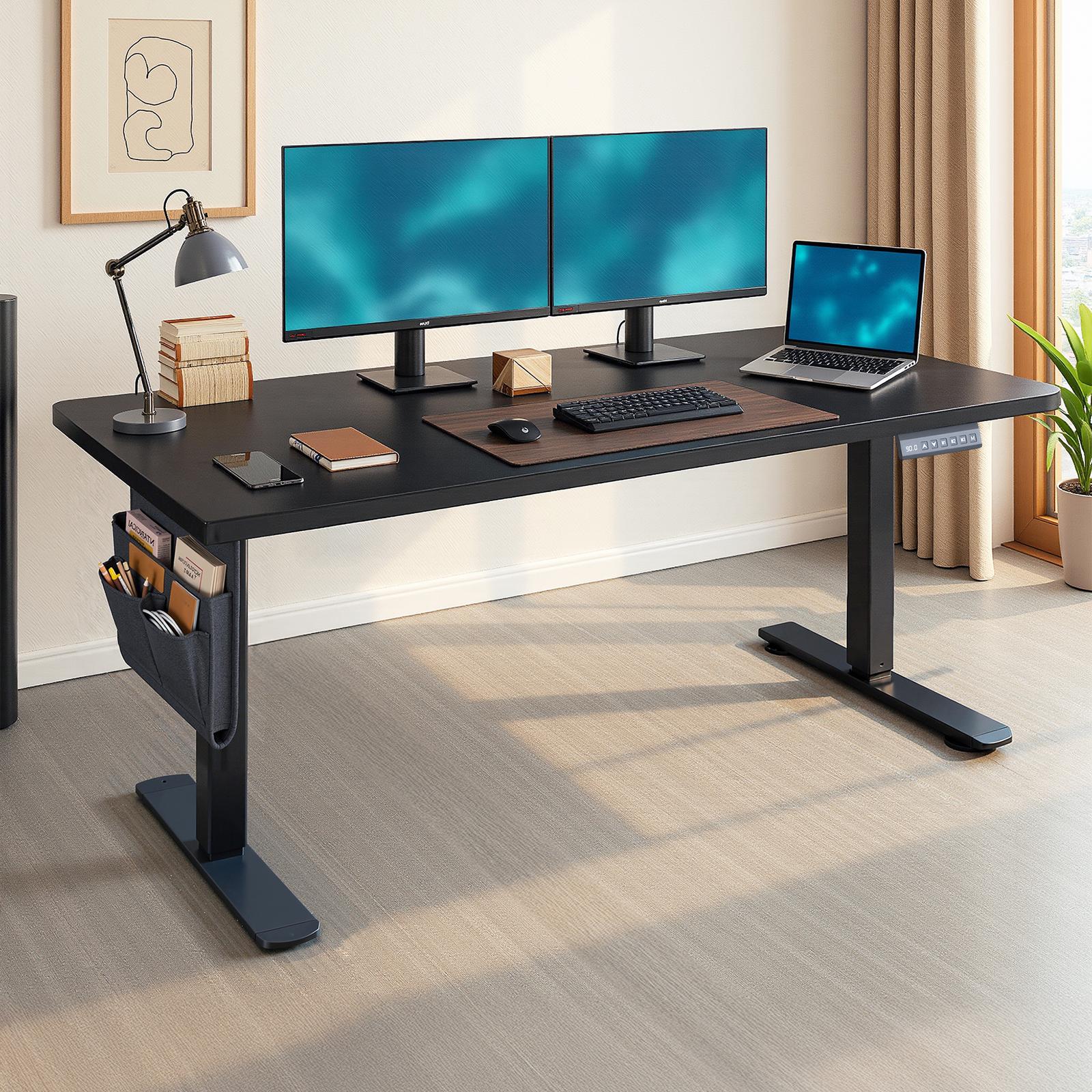 Elektriski regulējams rakstāmgalds, 180 x 80 cm, atmiņas funkcija, zelta ozola krāsā - Image 5