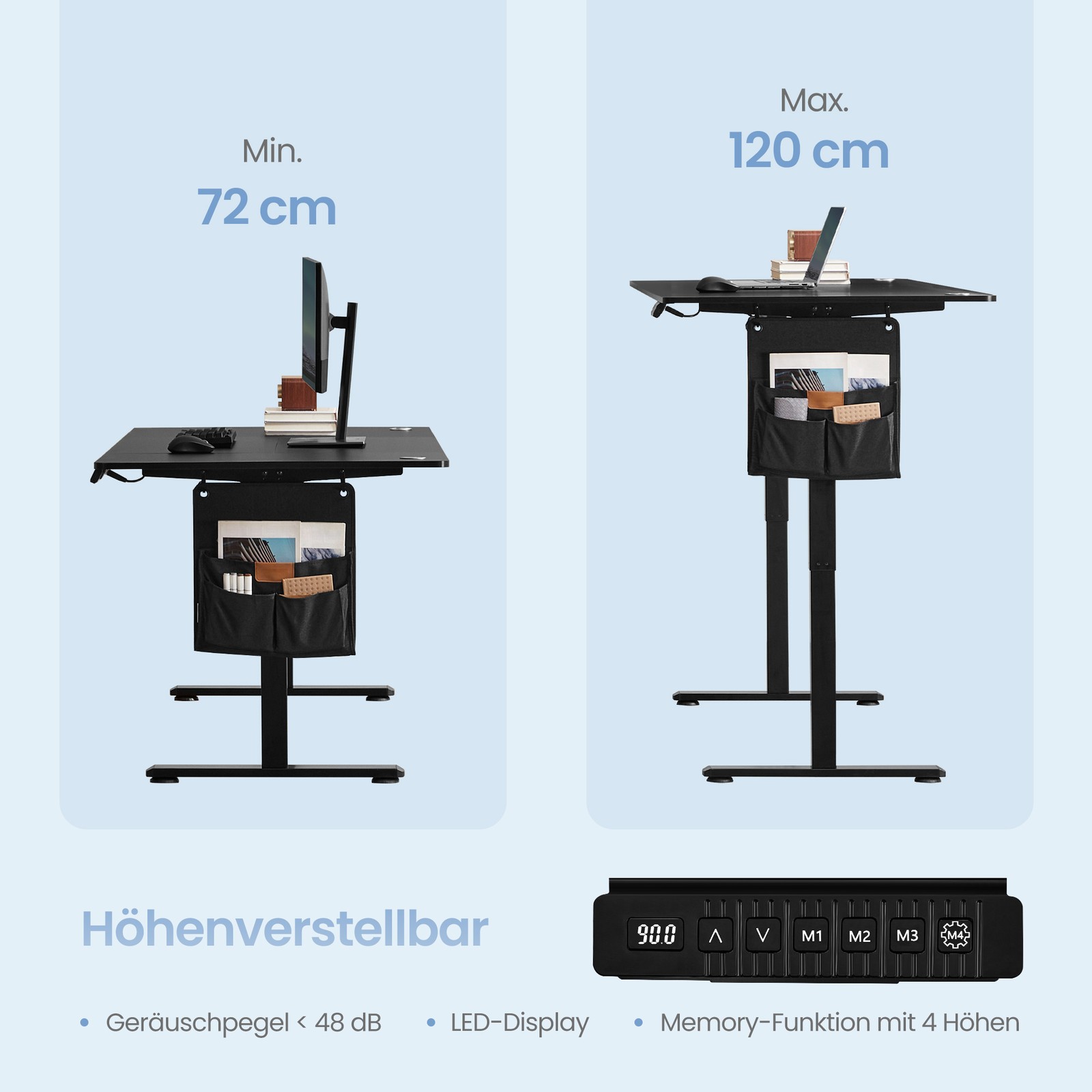 Elektriski regulējams rakstāmgalds, 180 x 80 cm, atmiņas funkcija, zelta ozola krāsā - Image 6
