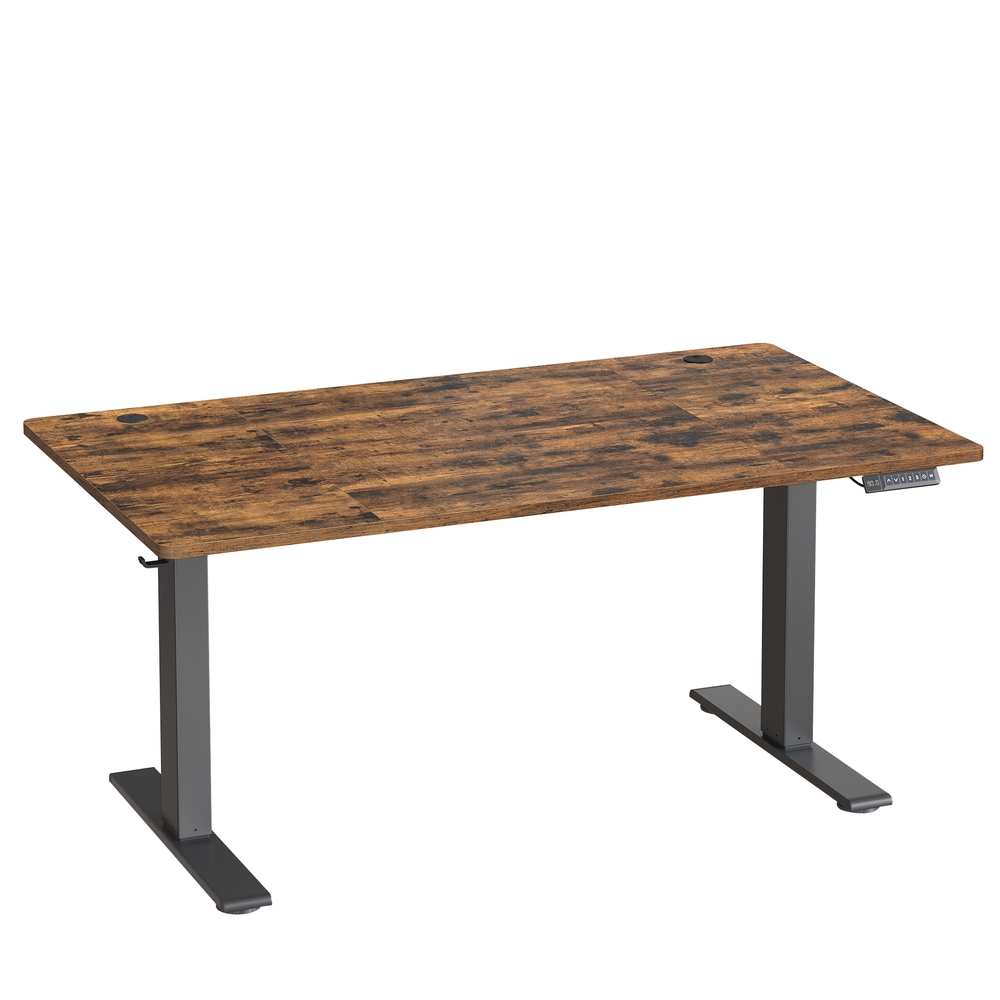 Elektriliselt reguleeritava kõrgusega kirjutuslaud 140 x 80 cm, pruun, USB-C-ühendusega