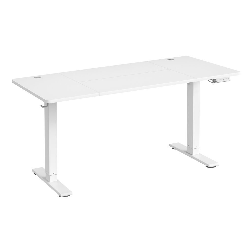 Elektriliselt reguleeritav kirjutuslaud, 140 x 80 cm, valge, USB-C ühendusega
