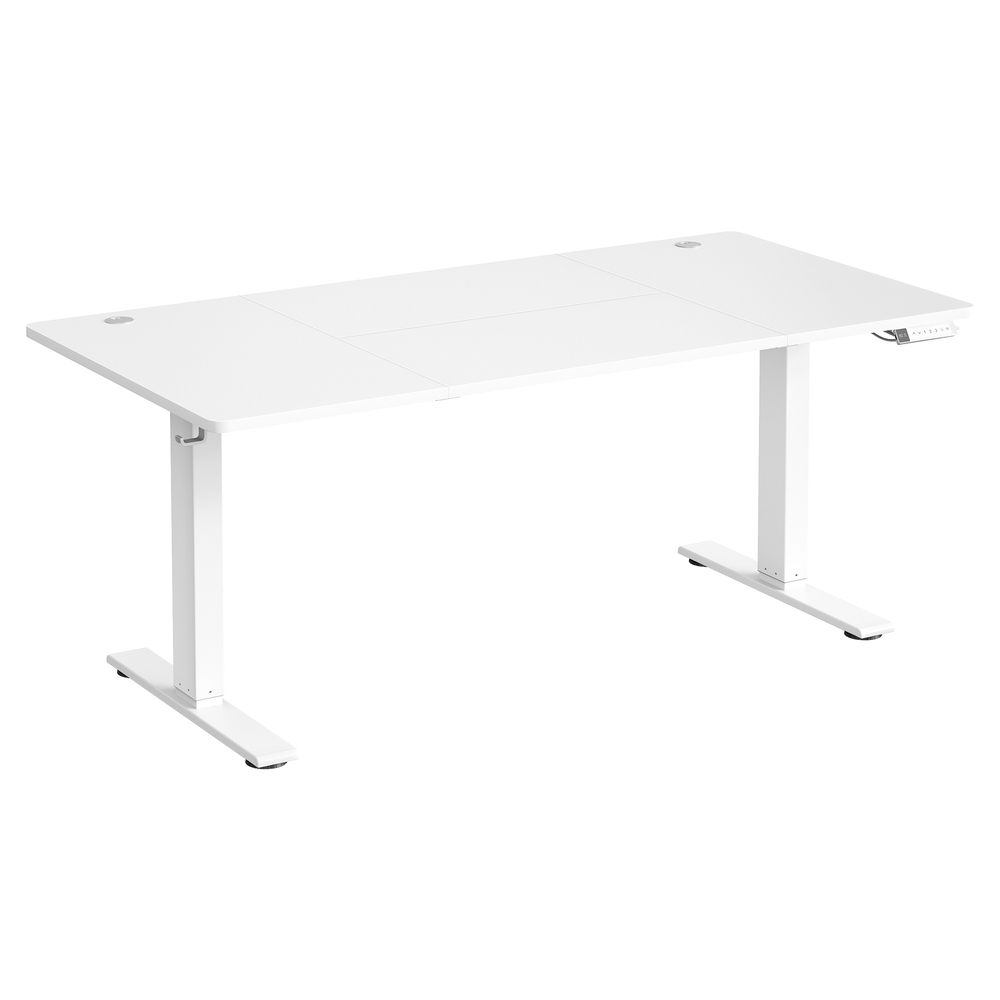 Elektriliselt reguleeritava kõrgusega kirjutuslaud 160 x 80 cm, valge, USB-C pesaga