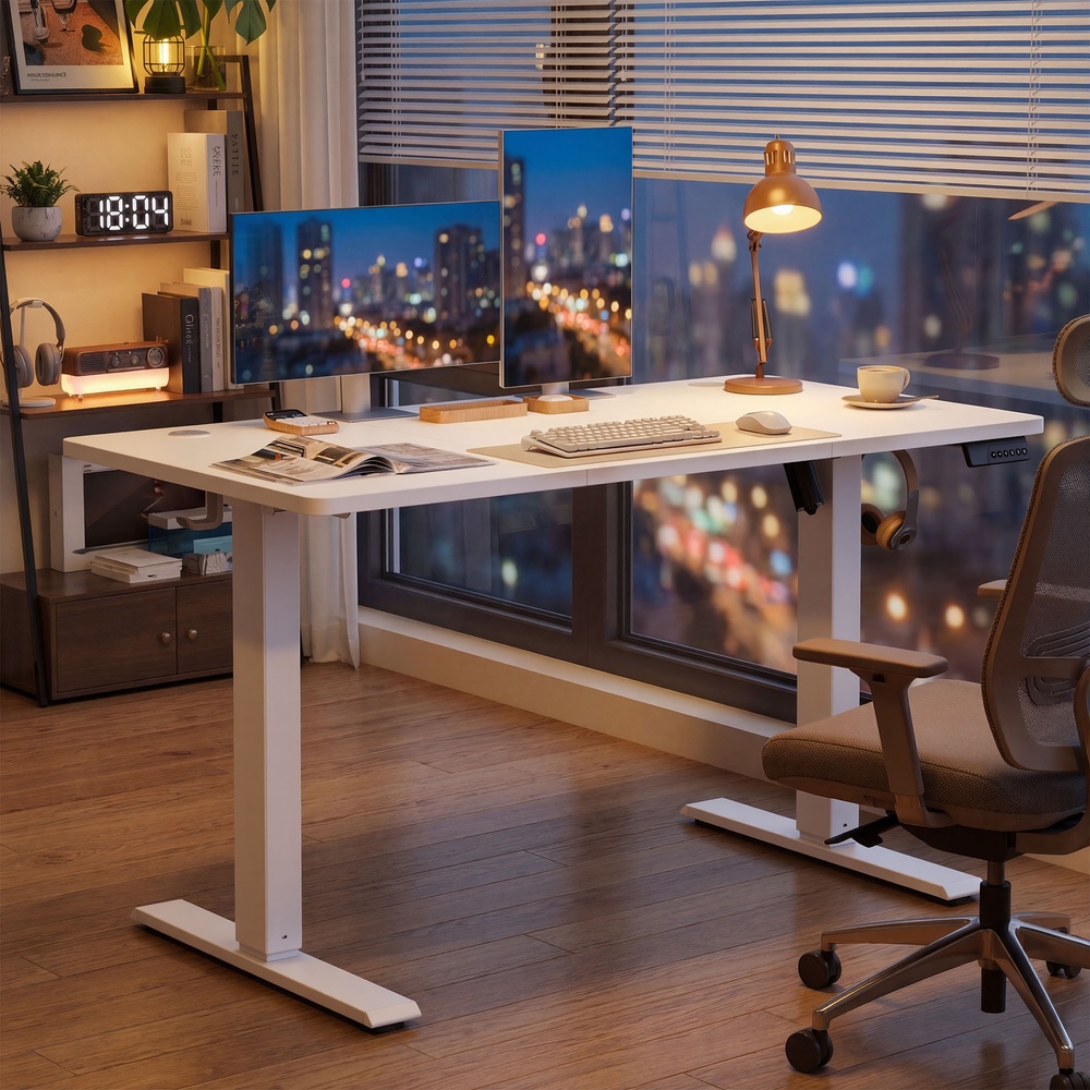 Sähkösäätöinen työpöytä, valkoinen, 120 x 60 cm, 4 korkeuden muistitoiminto - Image 5