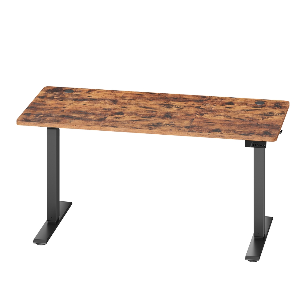 Elektriliselt reguleeritav kirjutuslaud 140 x 60 cm, pruun, 4 kõrguse mälufunktsiooniga