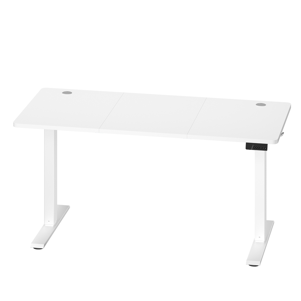 Elektriliselt reguleeritav kirjutuslaud 140 x 60 cm, valge, 4 kõrguse mälufunktsiooniga