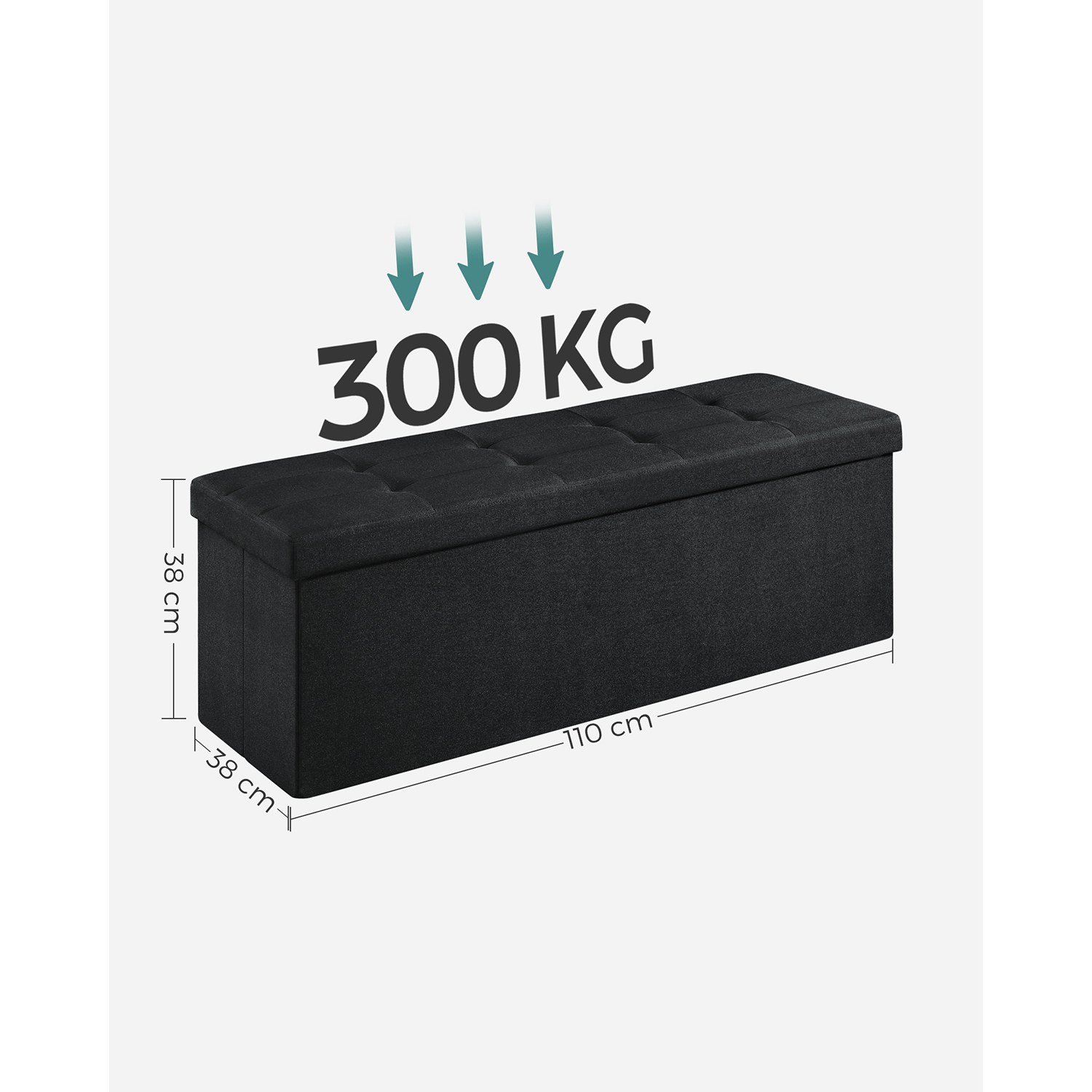 Panipaigaga pink, must, linase imitatsiooniga, MDF, 110 x 38 x 38 cm - Image 8